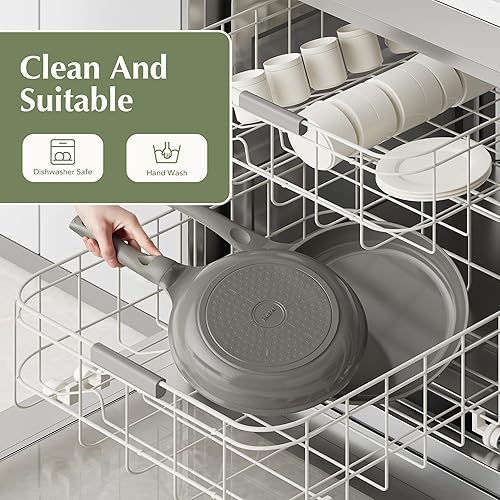 Miniatura 8 de Redchef Sartén antiadherente, sartén de cerámica antiadherente, sartenes para huevos y tortillas, no tóxico, utensilios de cocina saludables de