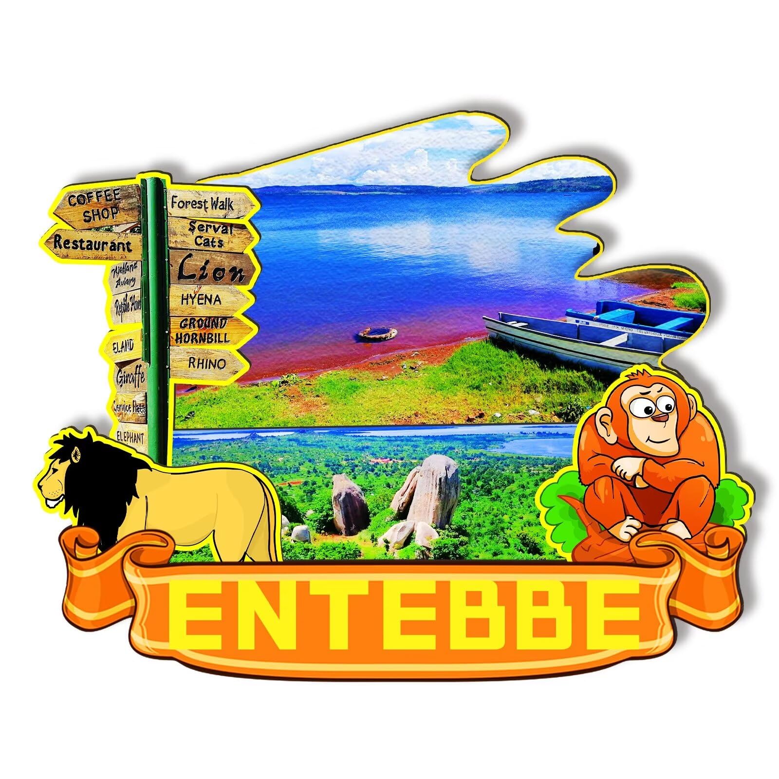 Orlaybar Entebbe Uganda Decorative Magnet 3D Refrigerator City Travel Souvenir Tourist Gifts Handmade Craft Fridge Magnet Home Decoration -1142