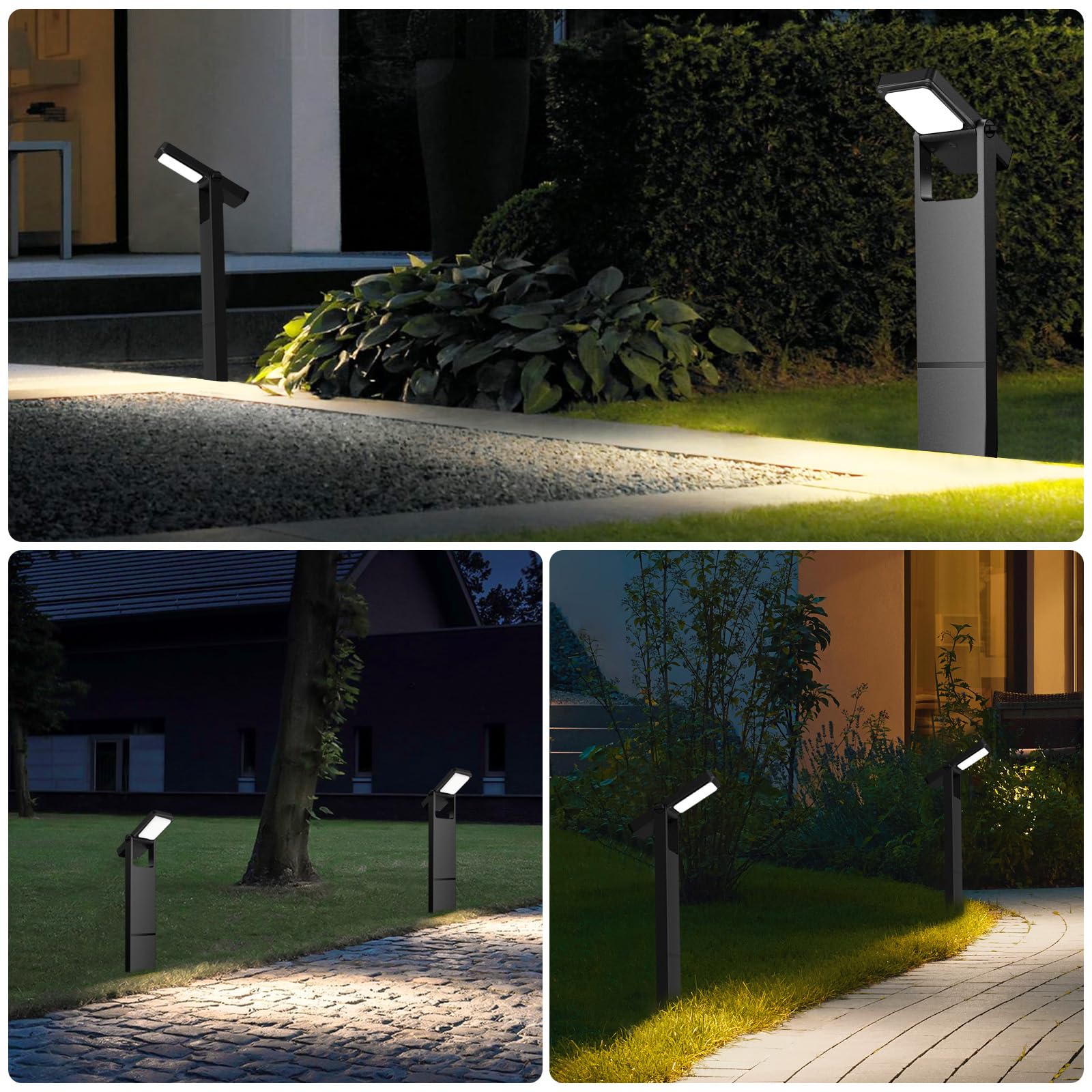 OUSFOT Luci Solari da Giardino 6 Pièces 40 LED, Faretti Solari a Led da Esterno con Due Livelli di Luminosità, Lampade Solari da Giardino Impermeabile IP65 per Gazebo, Cortile, Vialetto, Sentiero