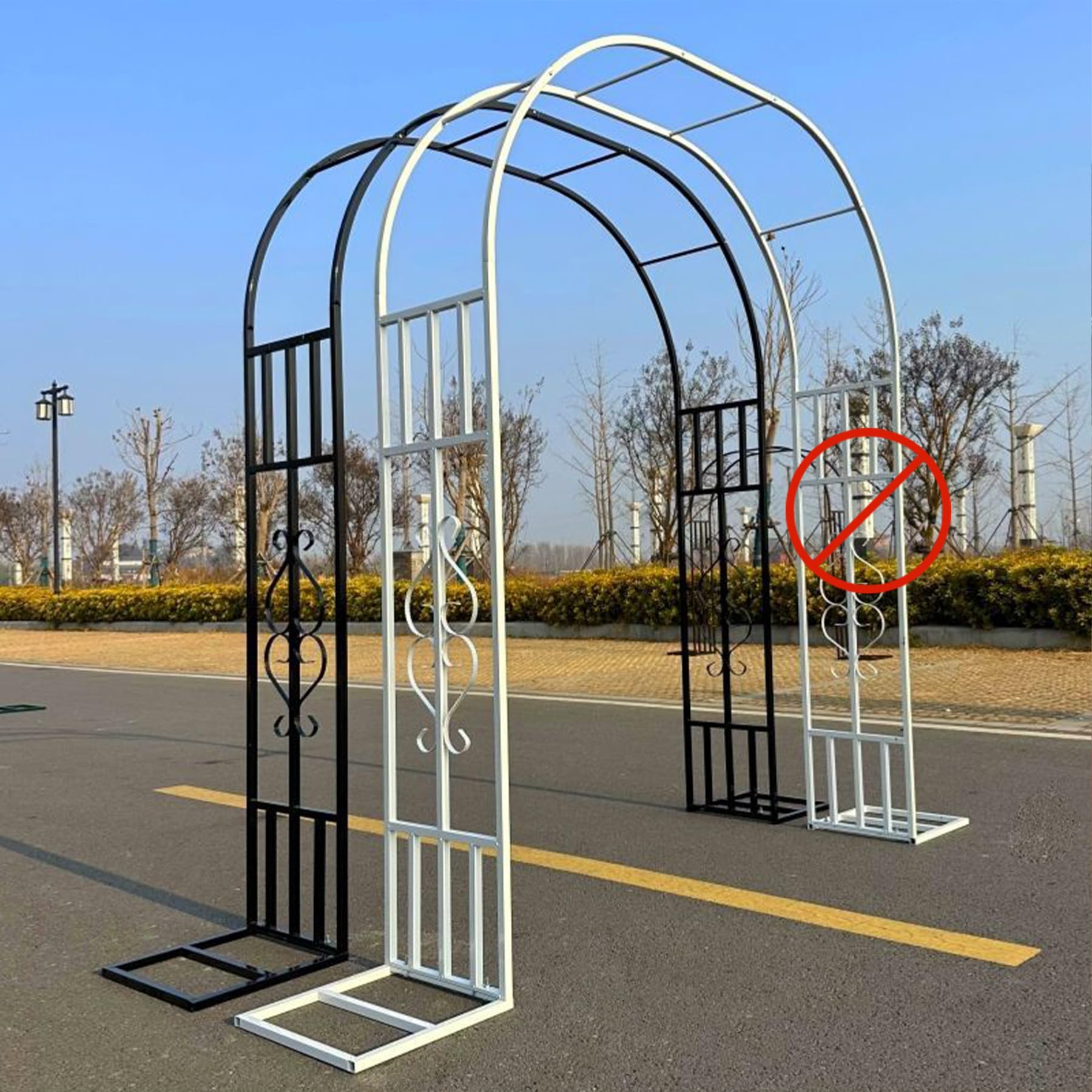 Arche de jardin robuste en acier galvanisé – Treillis robuste antirouille pour plantes grimpantes – Large design de 260 x 40 x 230 cm pour décoration extérieure et aménagement paysager