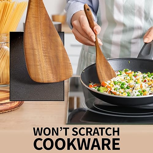 Miniatura 7 de Zulay - Exprimidor de jugo de naranja de hierro fundido, exprimidor profesional de cítricos y 6 cucharas de madera para cocinar