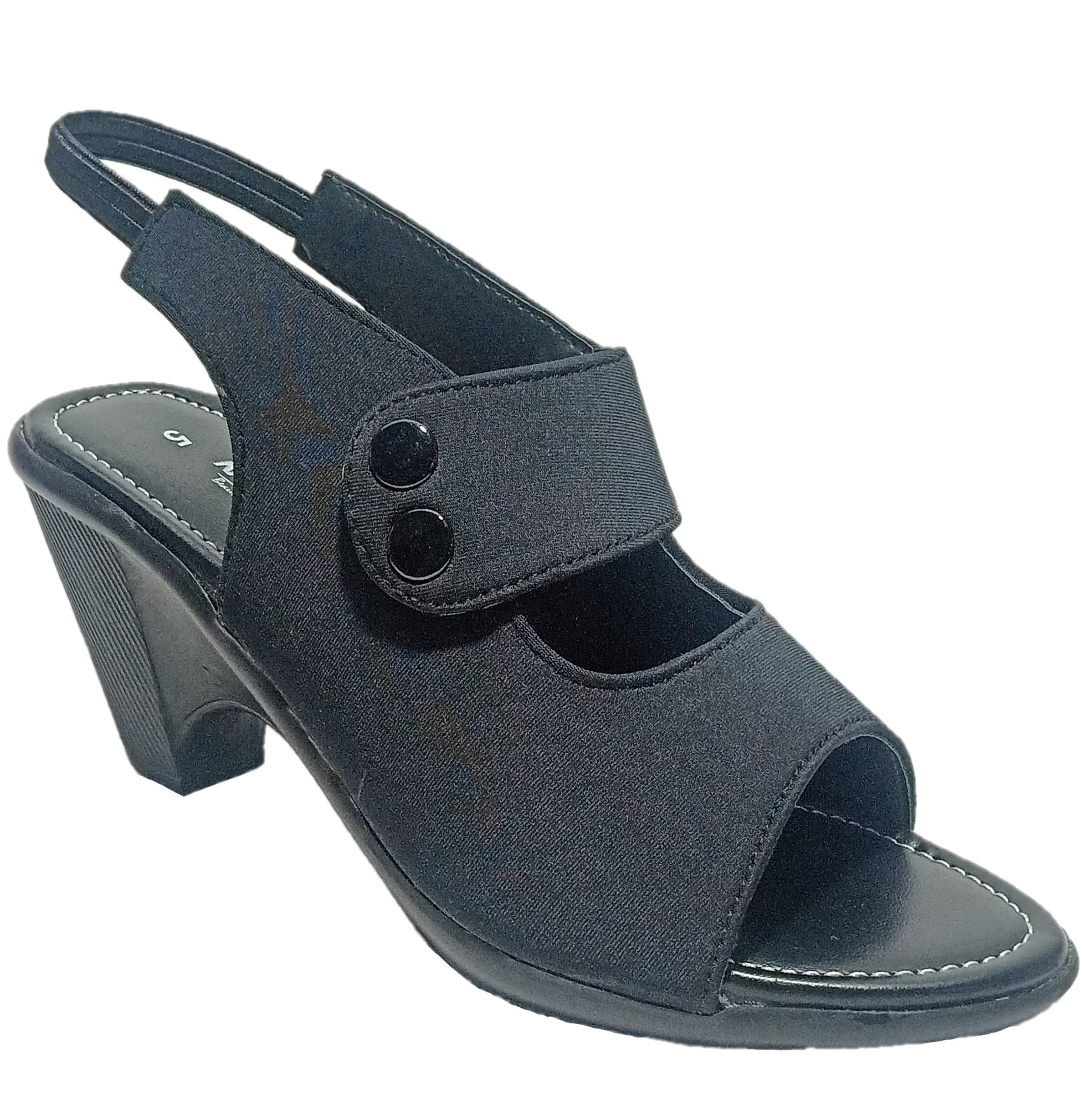 RACECOURSE Womens Block Heel Back Belt Fashion Sandal - (Black, 3) (B09W2W7LVD) Amazon Price History, Amazon Price Tracker