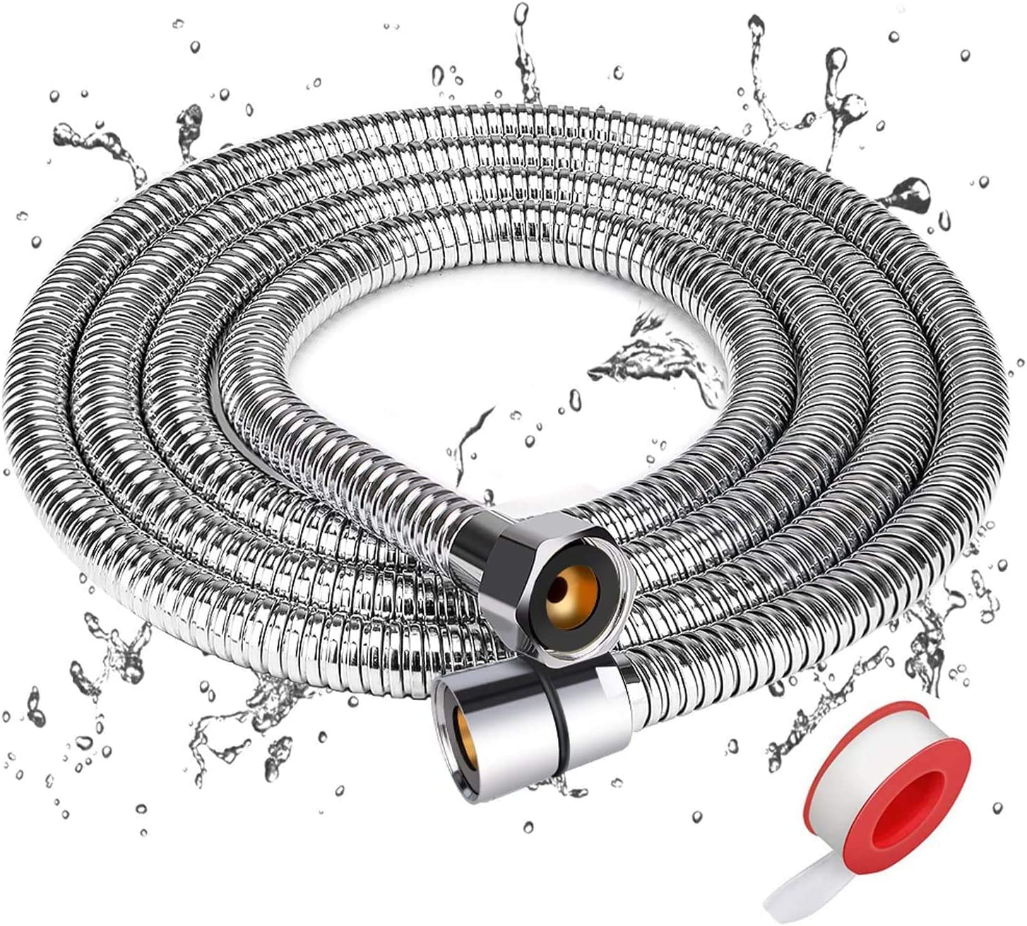 BATH GURU Stainless Steel Flexible Hand Shower Hose Replacement Tube For Bathroom Toilet Bidet Sprey Gun Health Faucet Spreyer Pipe (1 Meter, Chrome) (B0B6HQTPQV) Amazon Price History, Amazon Price Tracker