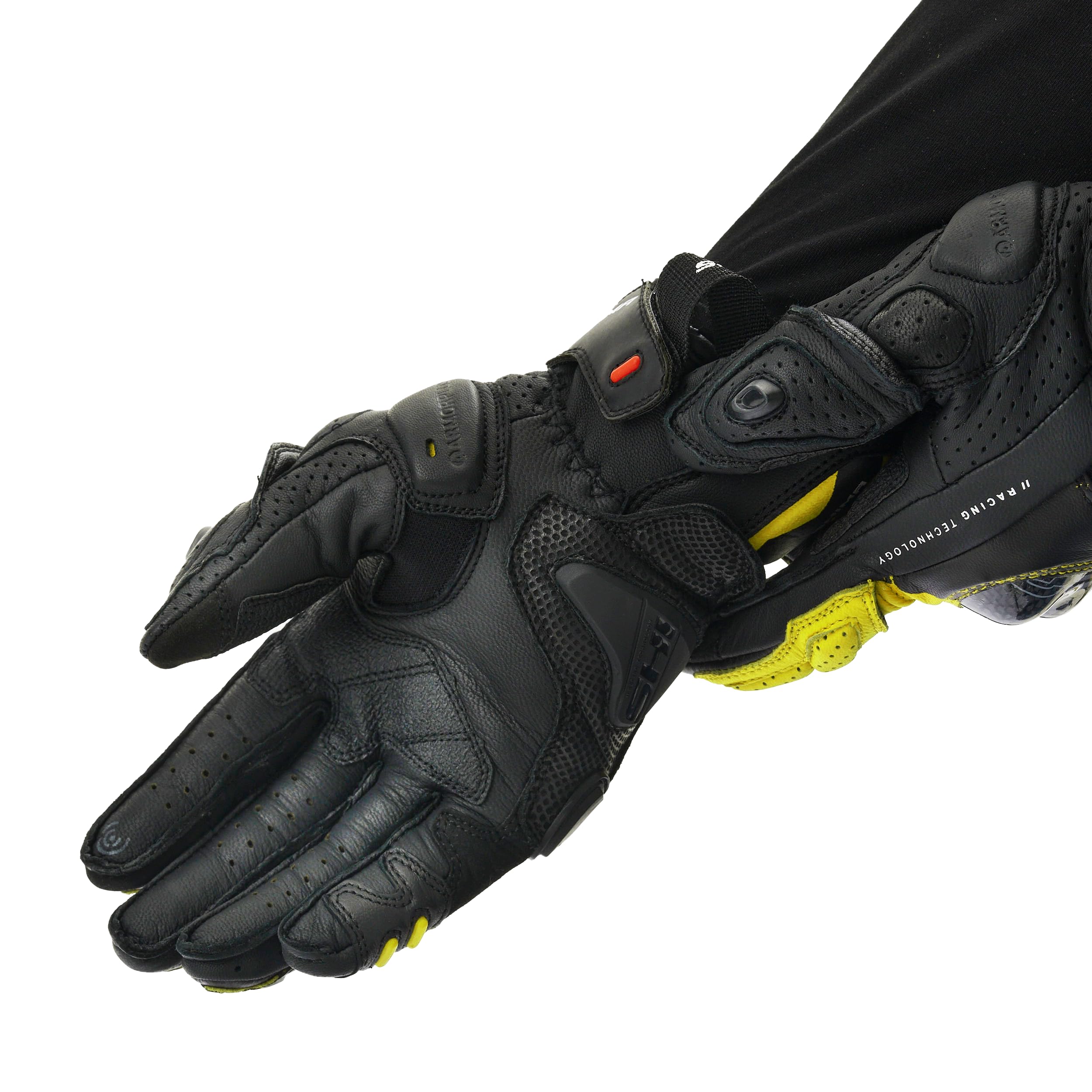 SHIMA XRS-3 Guanti Moto Sport Uomo Pelle Lungo Ventilato Perforato Omologati Guanto Motocicletta Touchscreen Ventilata Scooter Protettore Rinforzato Abbigliamento Racing (Uomini, Bianco, S)