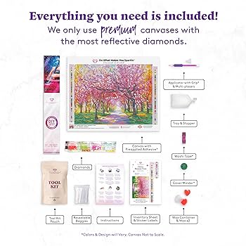 Amazon.com: DIAMOND ART CLUB Cherry Blossom Trees Diamond Painting