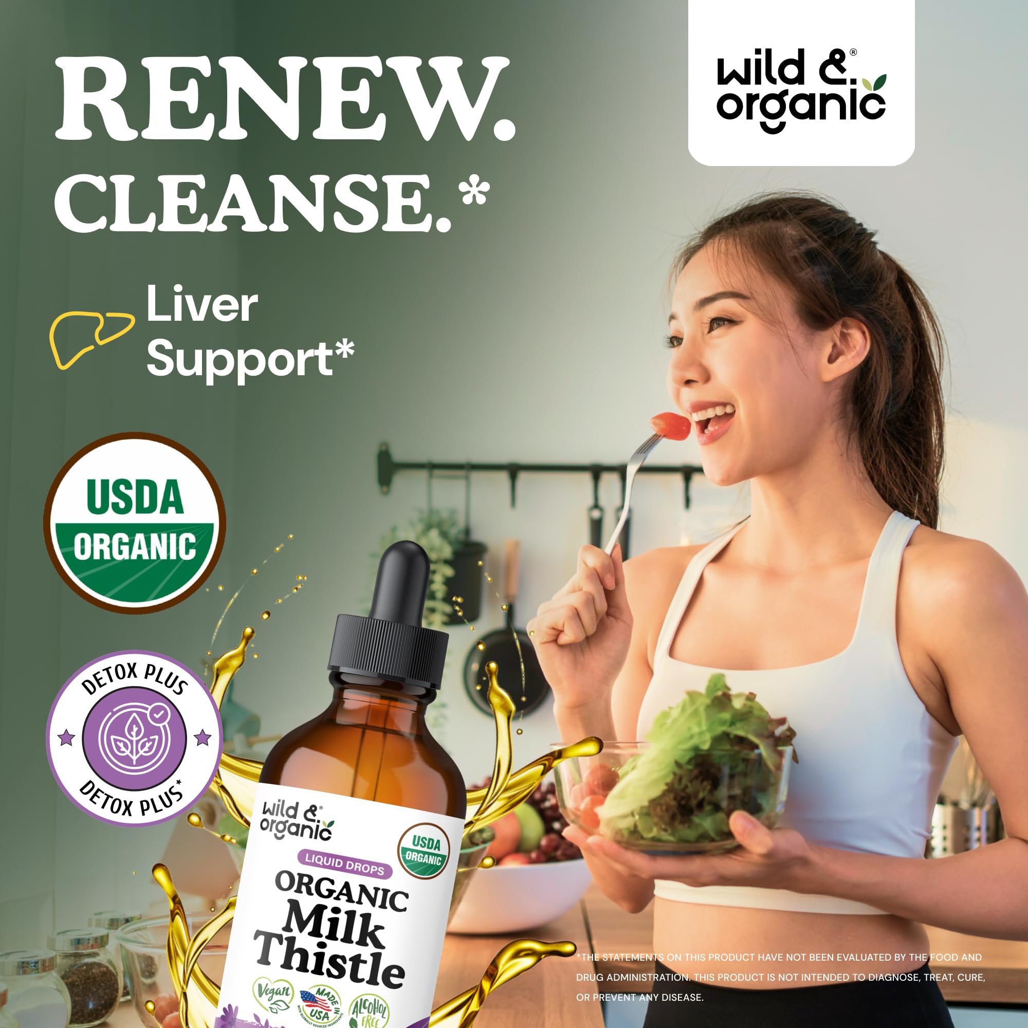 USDA Organic Milk Thistle Liquid Drops - Liver Cleanse Support - 4 oz — Amazon image 2