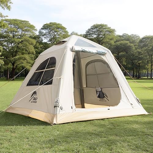 TAILI Inflatable Blow Up Tent for Camping with Hand Pump for 346 Person, Easy Setup Outdoor Inflatable Oxford Waterproof Air Tent House for Family