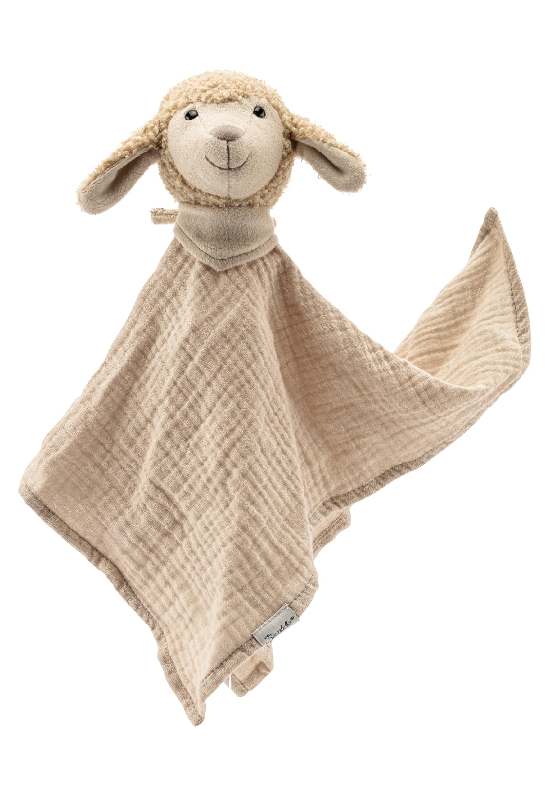 Sterntaler Schmusetuch L Schaf Flocke - Baby Kuscheltuch aus leichtem Musselin - Baby und Kinder Schnuffeltuch aus hochwertigen Materialien - Kuscheltier für zu Hause & Unterwegs, beige