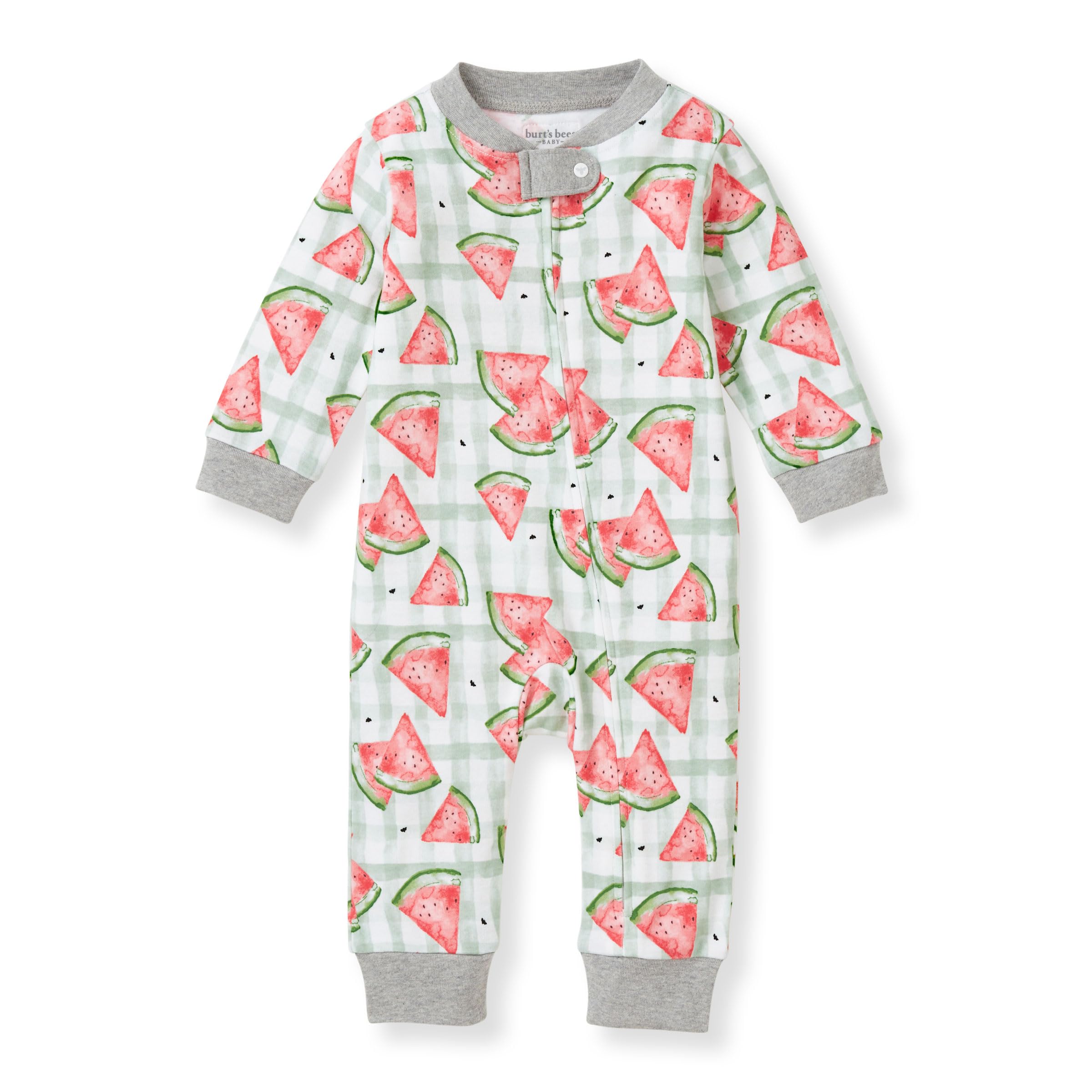 Burt's Bees Baby Boys Sleep and Play PJs, 100% Organic Cotton One-Piece Zip Front Romper Jumpsuit Pajamas