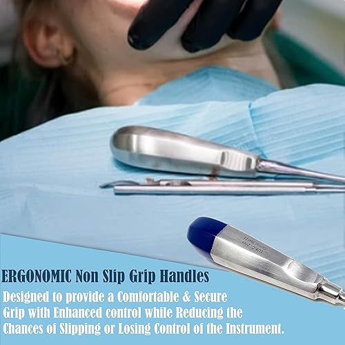 Miniatura 4 de Elevador de luxación dental recto y curvo, osteótomo periodomo, implante oral de muda apical, extracción quirúrgica de raíz de acero inoxidable