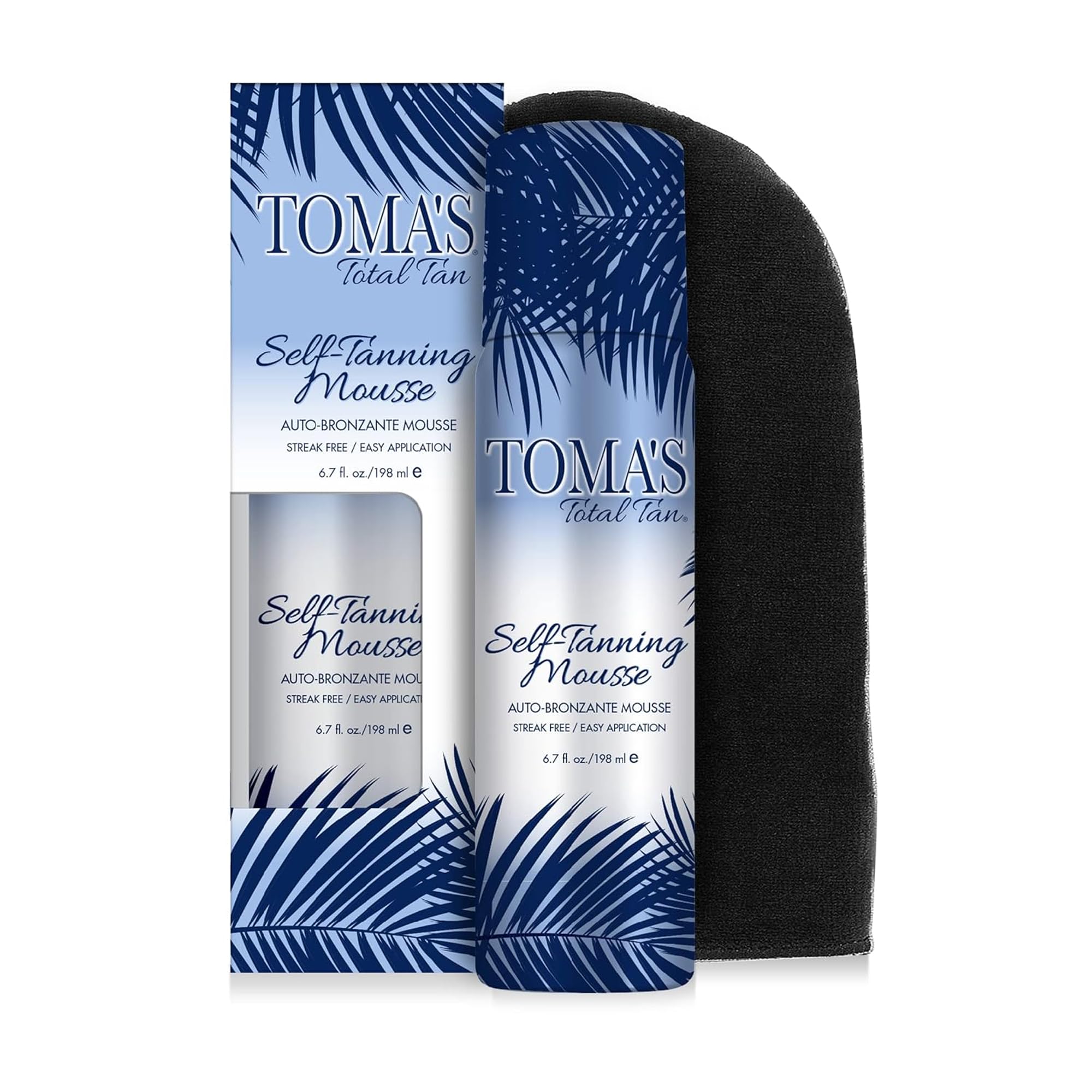 TOMAS TOTAL TAN Mousse Instant Sunless ner - Whole Body Self- ning for Women & Men, Natural Looking Golden Bronze Color Streak-Free Application Guide - Cruelty-Free - 6.7 fl oz