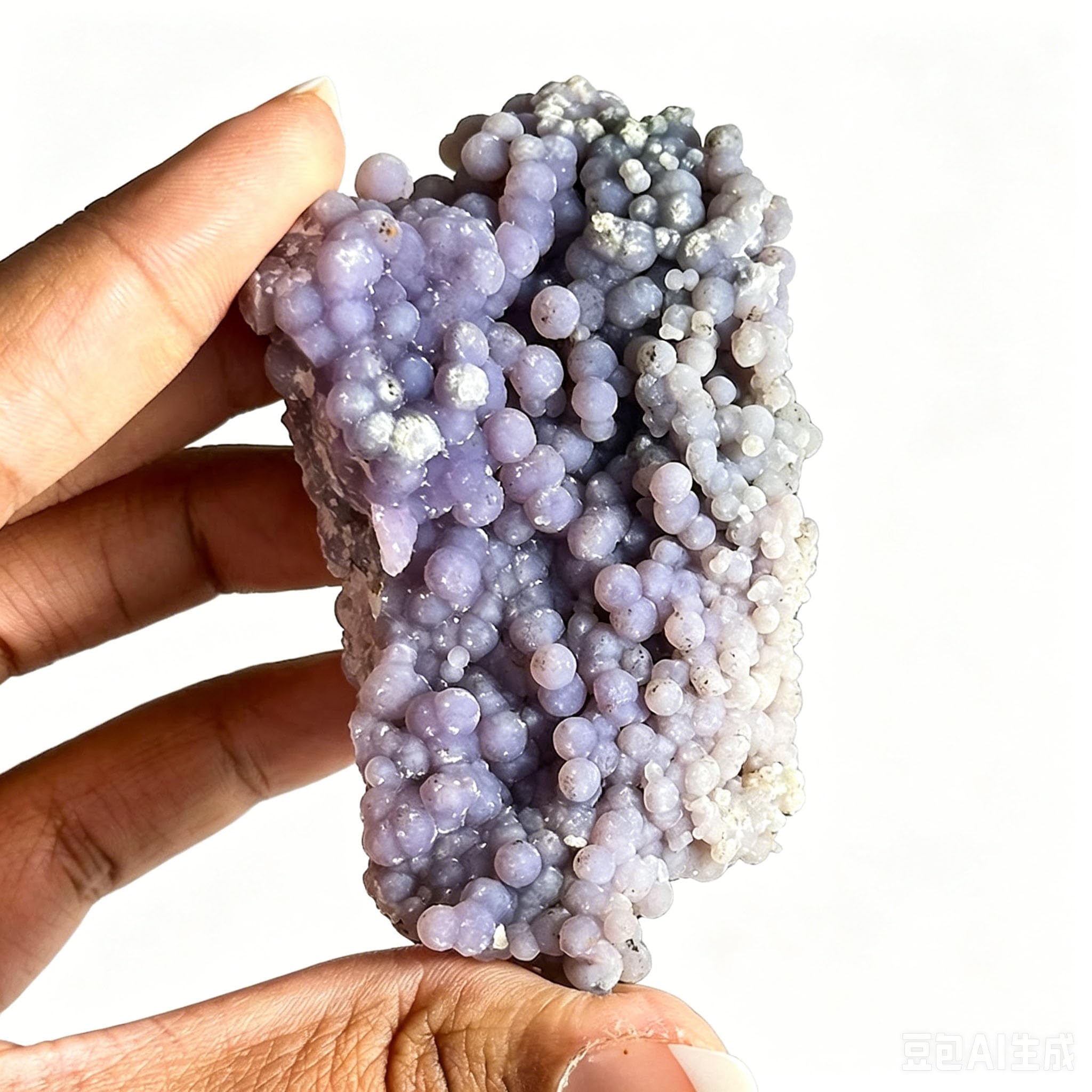 Hhctebec One Color Natural Grape Agate Geode Cluster, Raw Crystal Specimen Healing Stone, Irregular Botryoidal Mineral For Home Decor Meditation Reiki Chakra Therapy,Crystal Gift