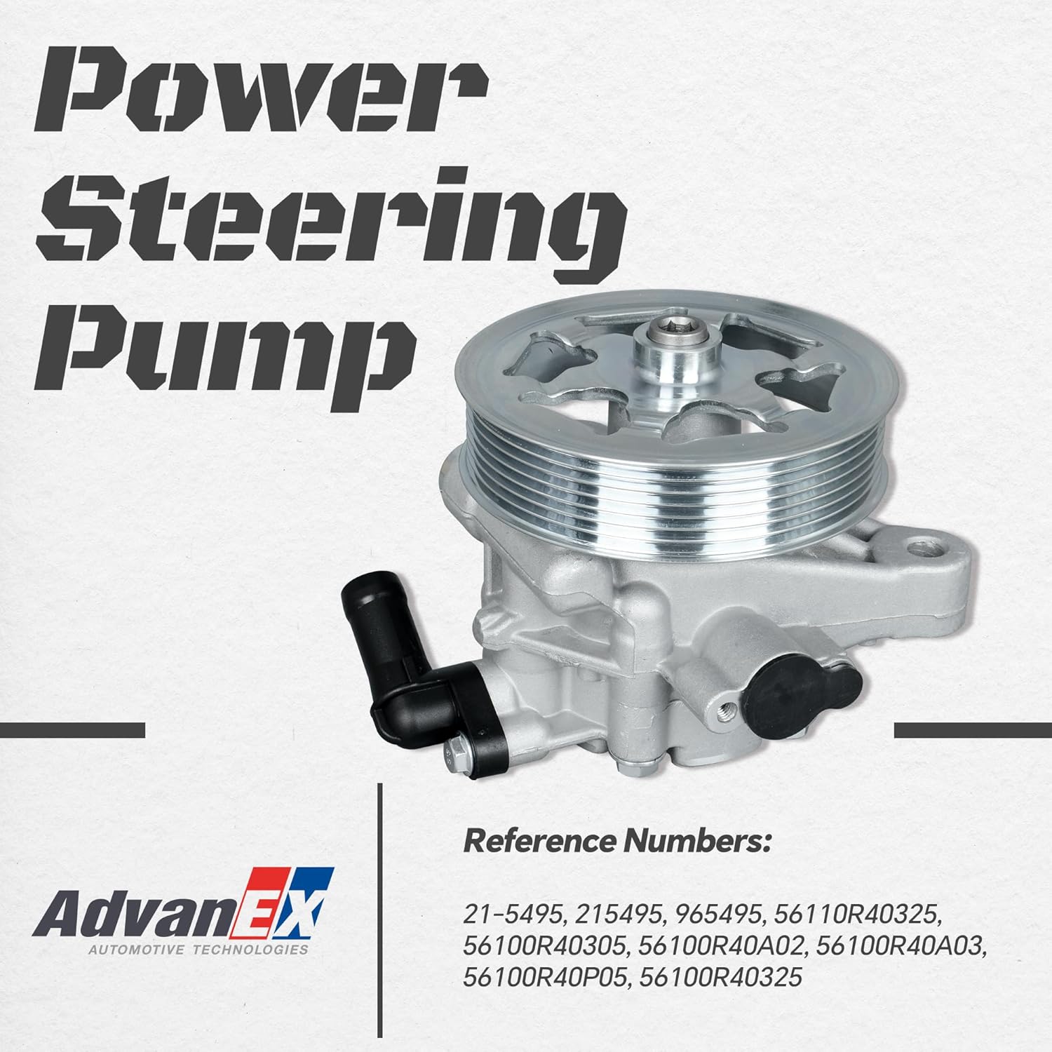 Power Steering Pump with Pulley Compatible with HONDA ACCORD 2008 2009 2010 2011 2012 2.4L Replace 56100R40A03 21-5495 56100R40325