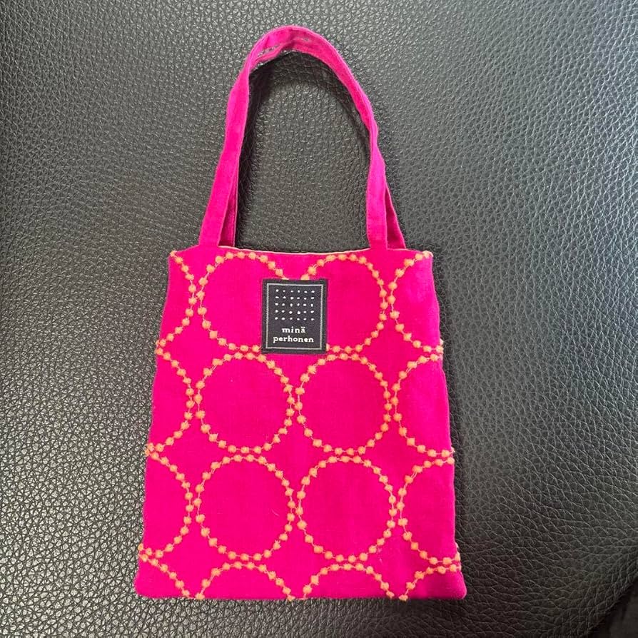 ミナペルホネン 超レア ピンクミッスク ミニサイズファスナーバッグ①