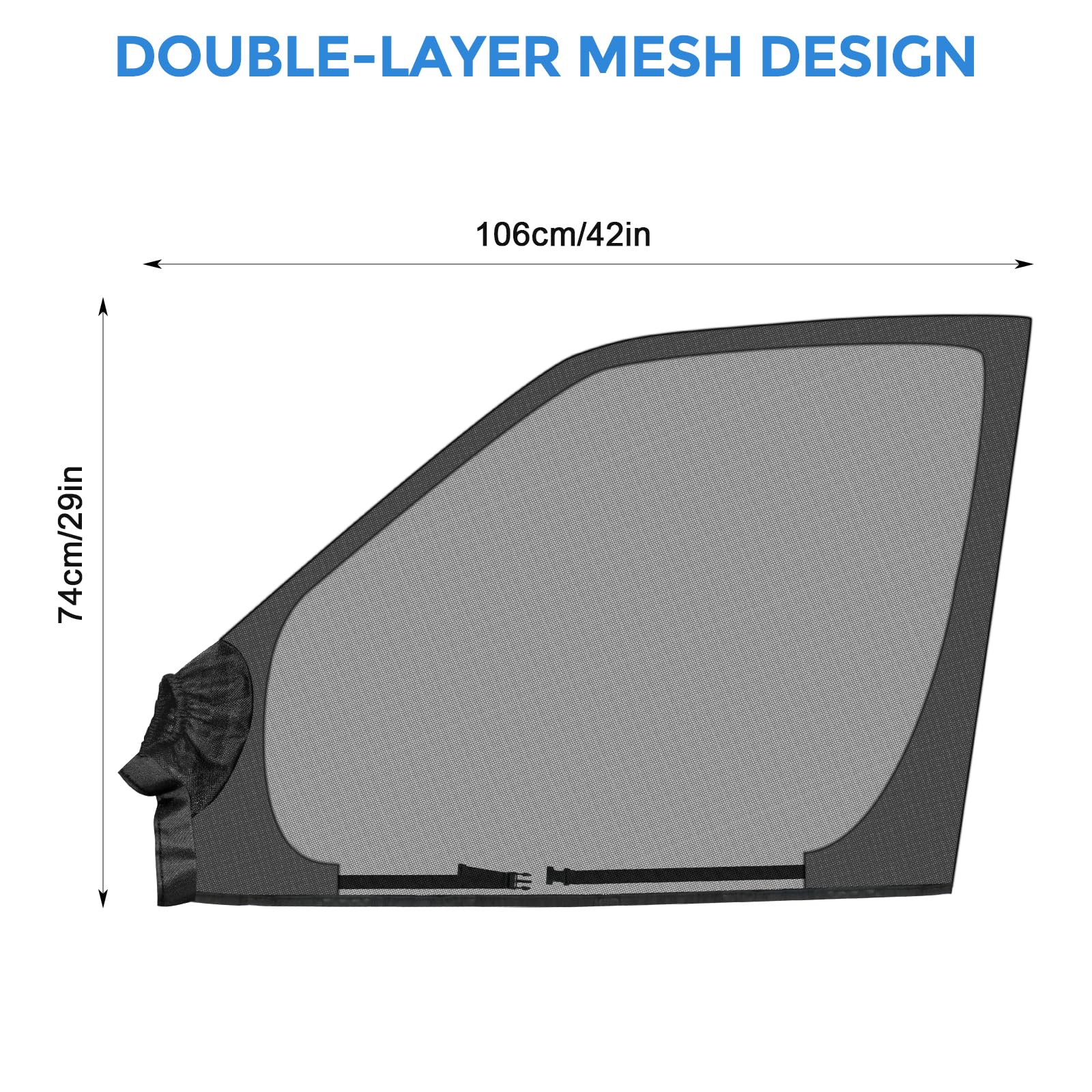 Mosquitera para Puerta Delantera Coche Ventana Parasol Compatible con Mercedes Sprinter, 1 para Amino Universal, Compatible con FIAT Ducato, Transpirable Compatible con Otra Vans