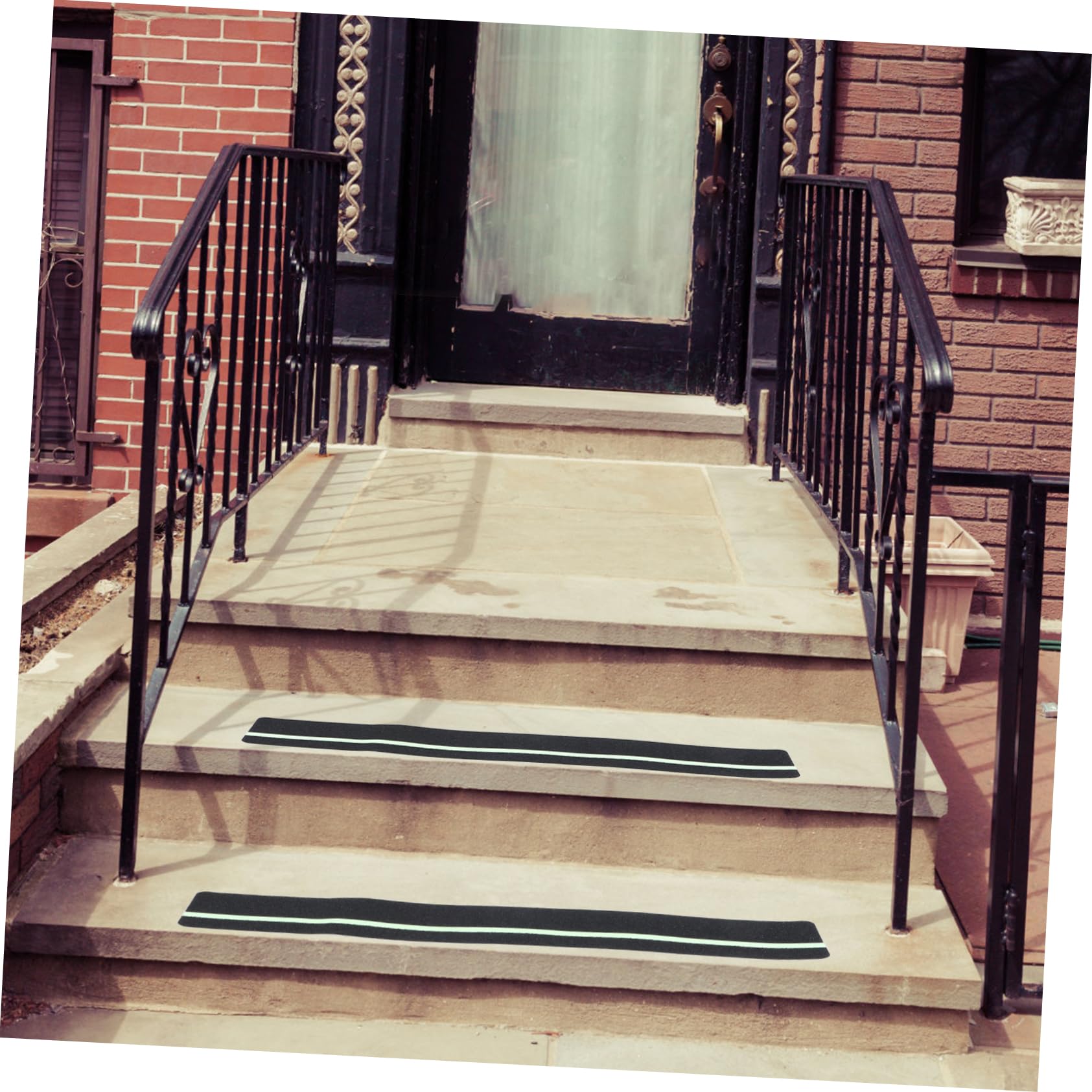 Zerodeko 12piezas Peldaños De Escalera Antideslizantes De Madera Para Exteriores Peldaños Para Terrazas Bandas De Para Cubiertas De Escaleras De Madera