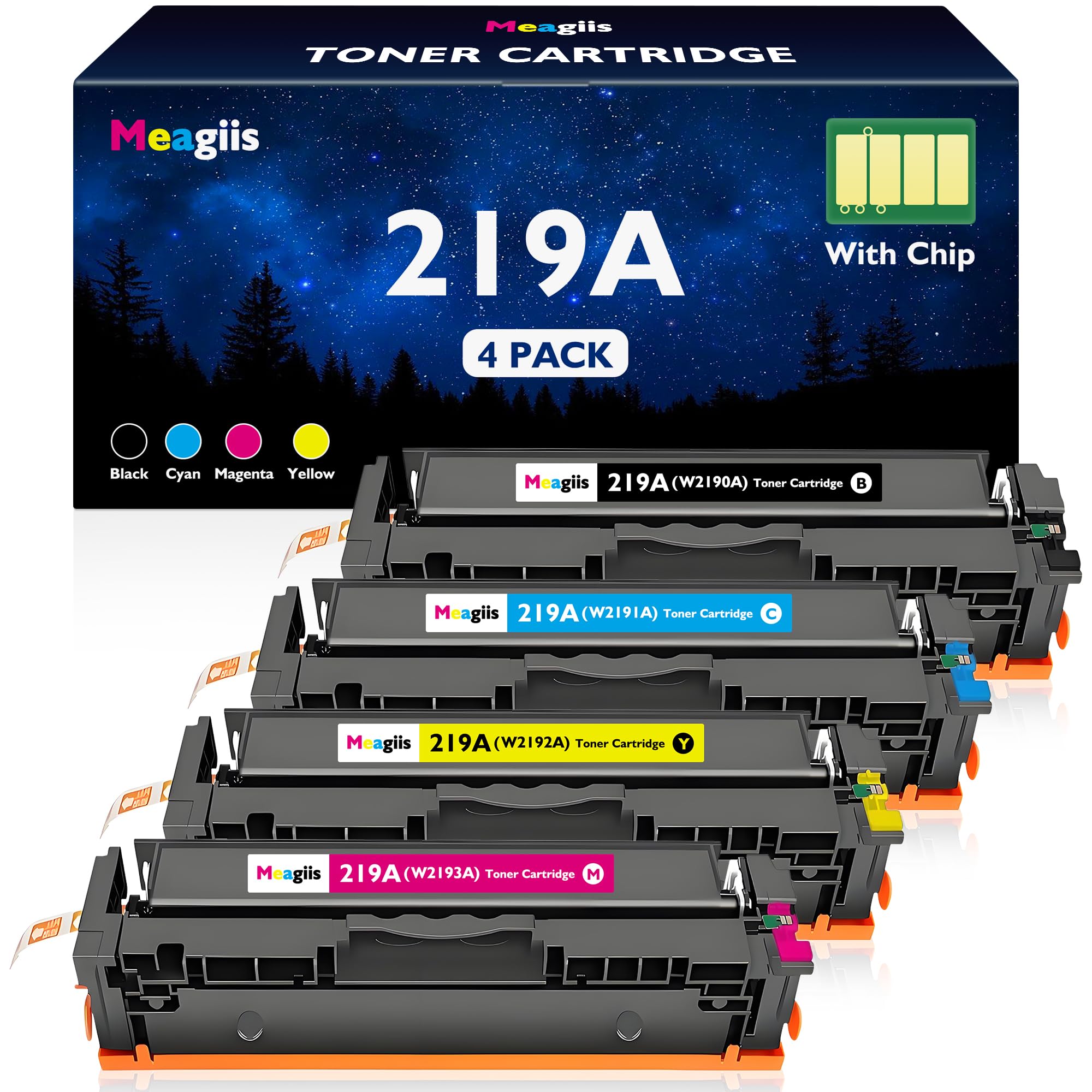 219A 219X With Chip Toner Cartridges Compatible With HP 3302FDW | Compatible with HP Color LaserJet Pro 3202DW 3202DN MFP 3302SDW 3302FDN 3302FDWG 3302SDWG 3302FDNG; Black Cyan Yellow Magenta-image-7