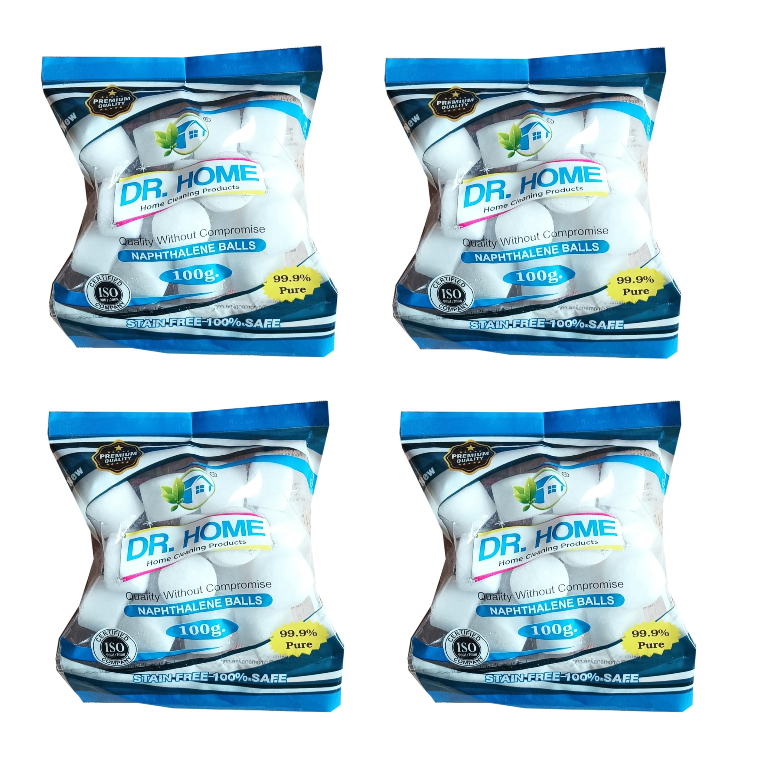 Naphthalene Balls I 100% Safe I Stain-Free Anti-Insect I Mothballs Sanitary Cubes for Clothes Pantry, Bathroom, Toilet, Wardrobe, Wash Basin, Urinal, Cockroaches I White I 100gm - Pack of 4