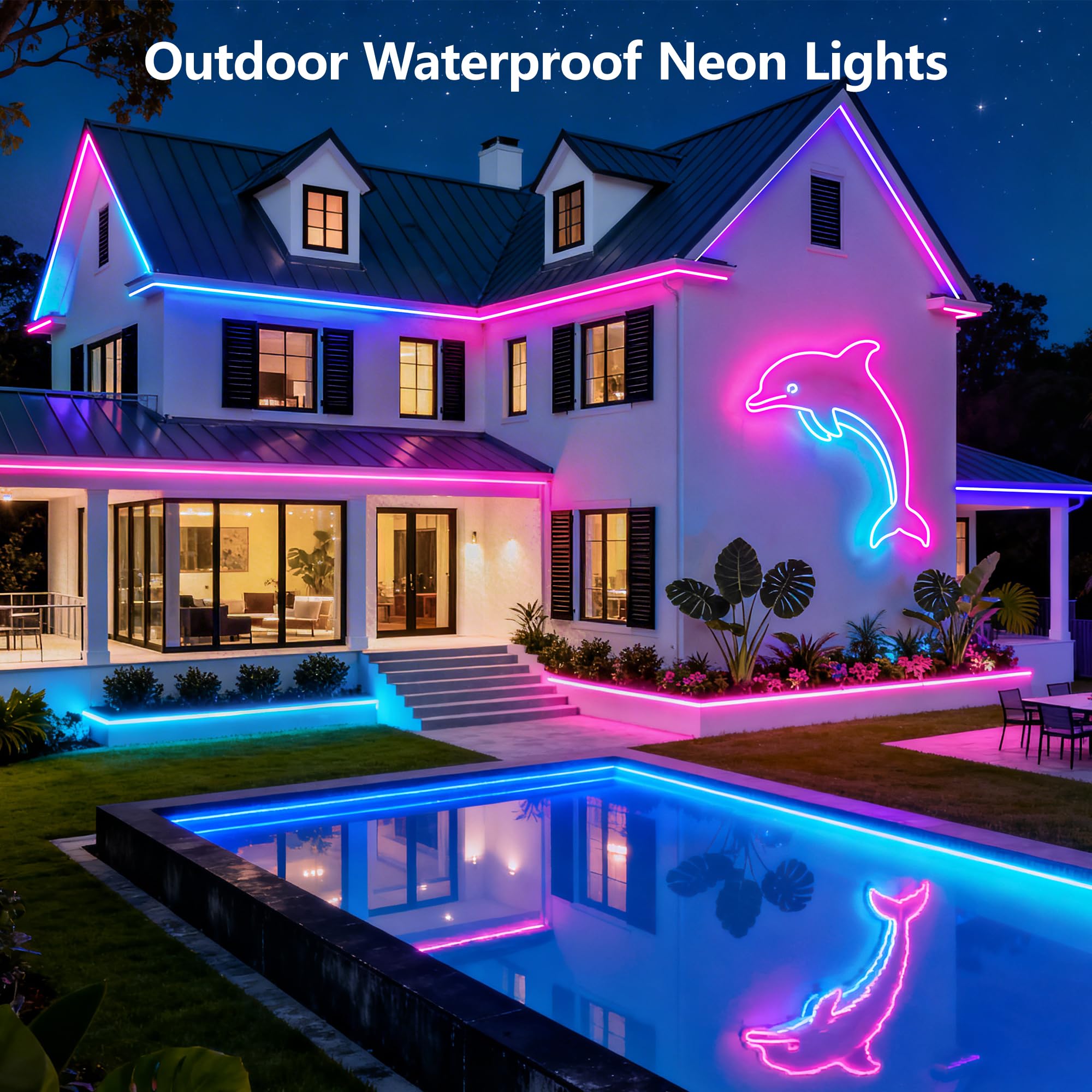 Ruban LED 20M, Bande LED Extérieur RGB, Synchronisation Musicale