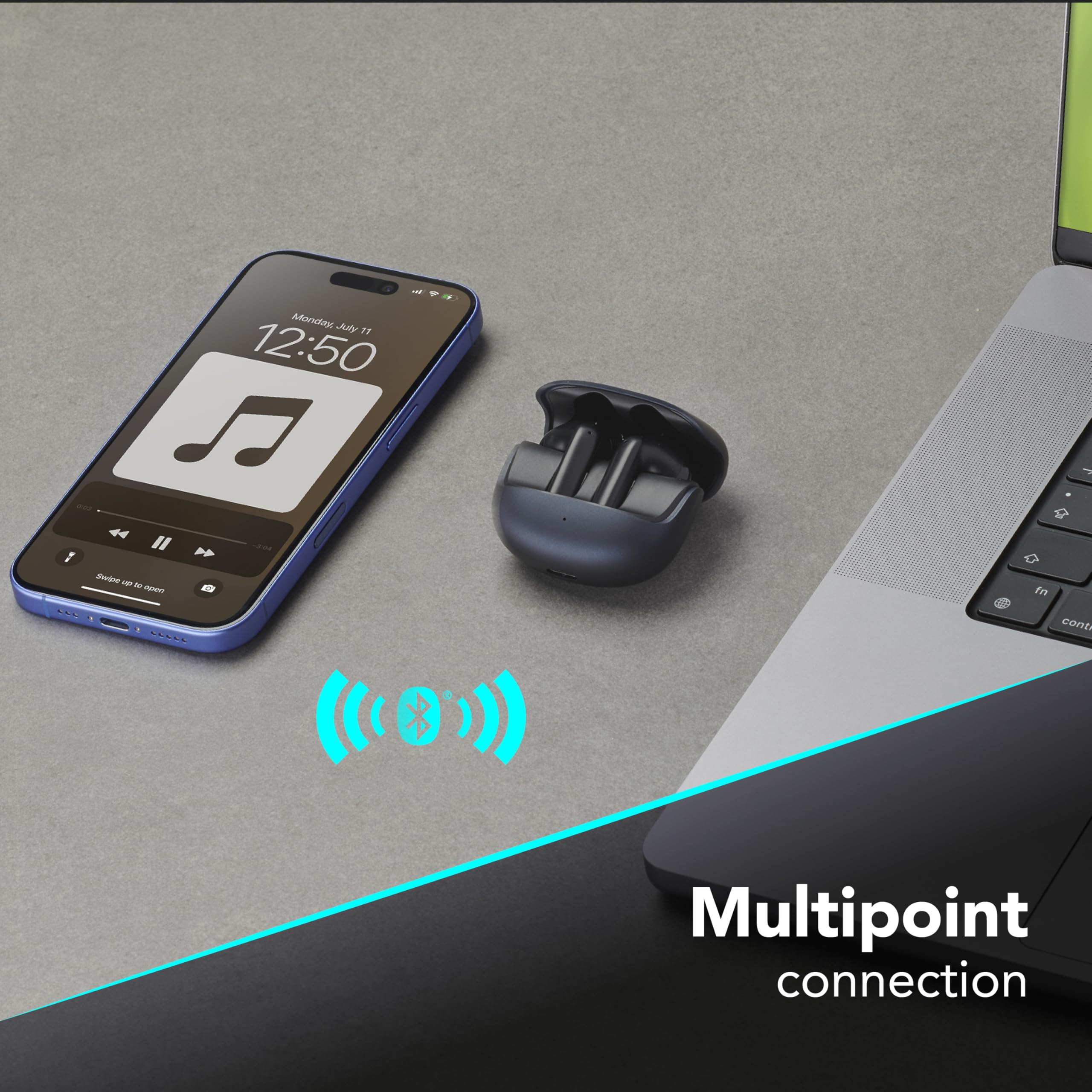 cellularline CALL PURELY ENC zestaw słuchawkowy Bluetooth, 4 mikrofony, ENC redukcja szumów otoczenia, 32 godziny pracy, połączenie wielopunktowe, konstrukcja Easy Pick, kolor czarny