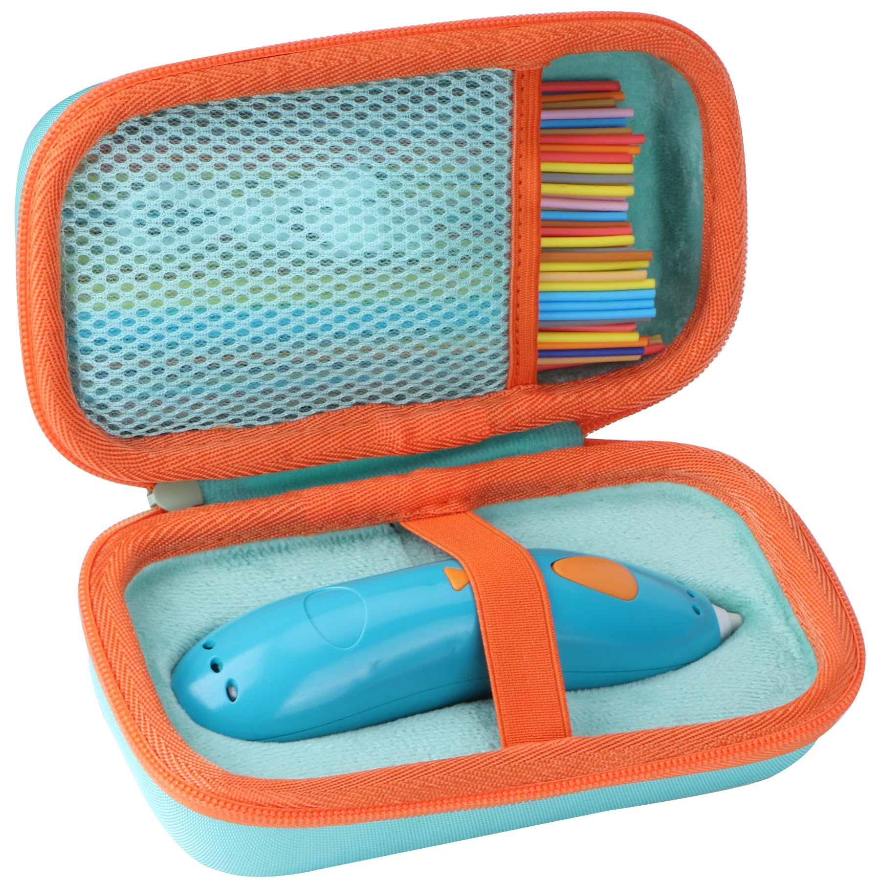 Storage Case Compatible with 3Doodler Start+ Essentials (2024) 3D Pen (Mint Green + Orange)