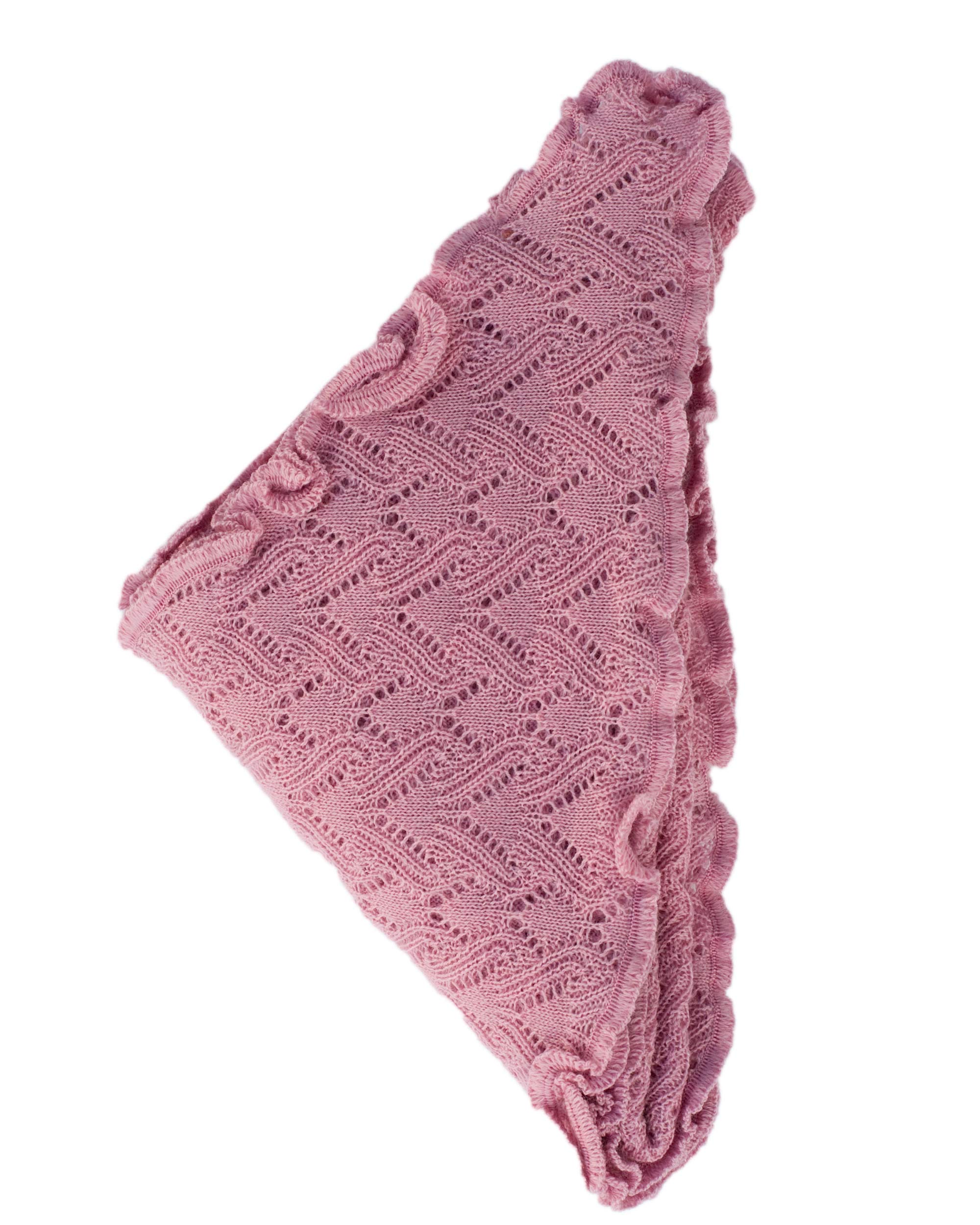 Invero, Bufanda triangular de lana 100% Rosa Talla única