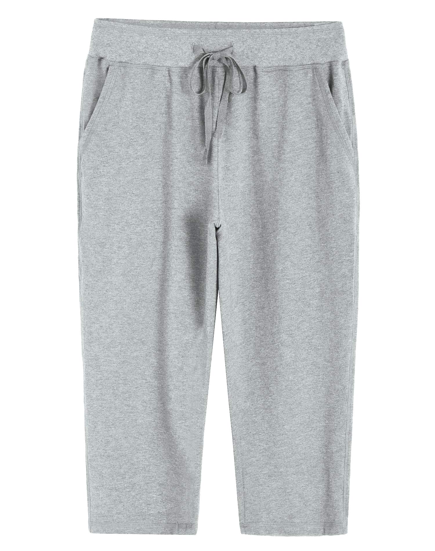 Weintee Women's Knit Sweatpants Capri Pants with Pockets