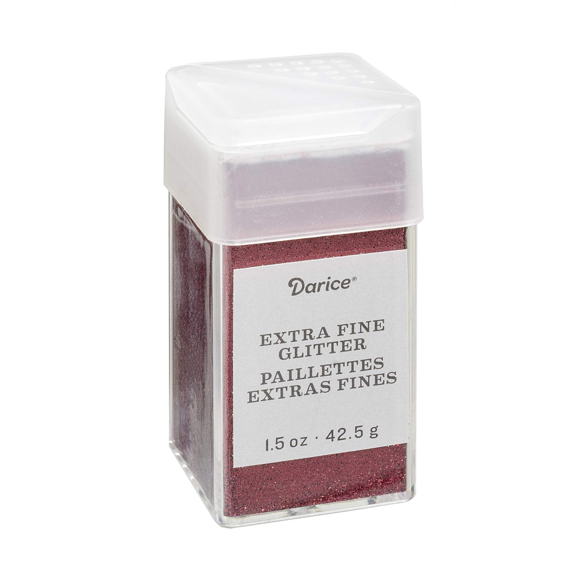 Darice Grenat Extra Fine Boîte à paillettes avec couvercle à verser ou à secouer Rouge 0,09 cm