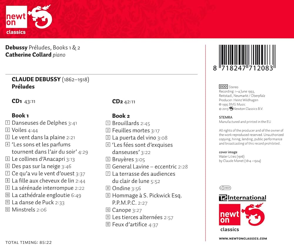 せち品 カトリーヌ・コラール ドビュッシー 前奏曲 Amazon.co.jp: ドビュッシー:前奏曲集 第1集&第2集(Debussy
