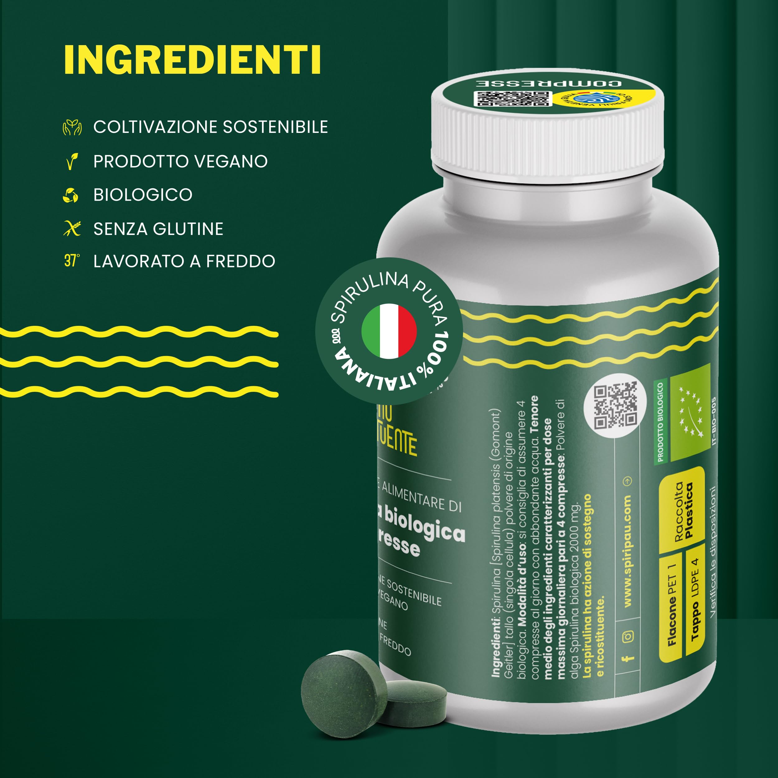 Spirulina Bio Compresse - 100 Compresse