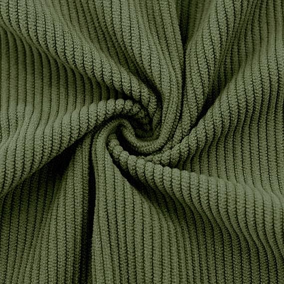 Men's Quilted Sweatshirt Casual Corduroy Quarter Button Up Pullover Long Sleeve Stand Collar Polo