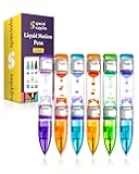 Special Supplies Liquid Motion Bubbler Pens, 6-Pack Colorful Hourglass Timer with Droplet Movement, Bedroom, Sensory Play, Cool Home or School (Pack of 6 Pens)