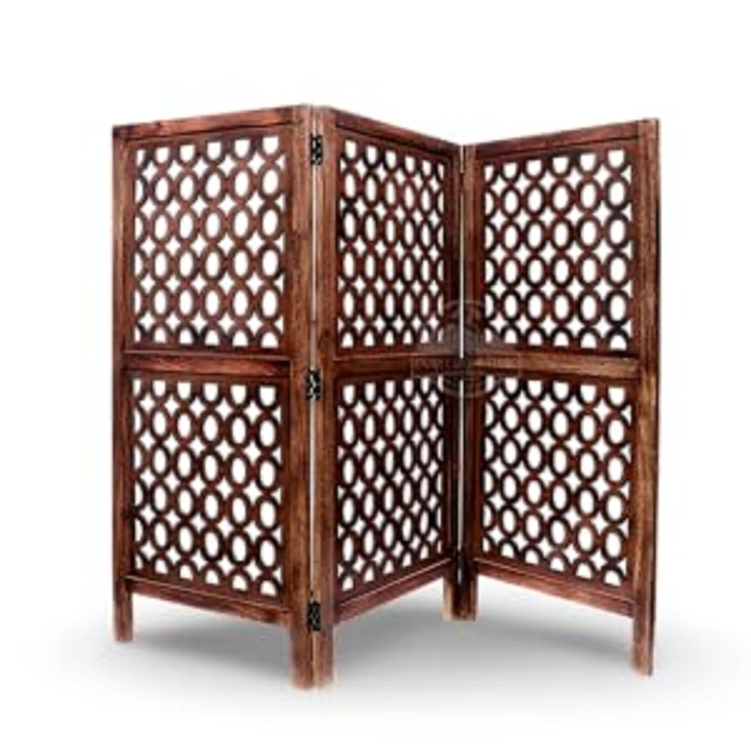 Wooden Room Partition for Living Room |Screen Separator | Room Wall Divider | Wooden Hall Partition Furniture for | Bedroom | Office | Restaurant 3 Panels Hole Design 4 Feet-picture-24