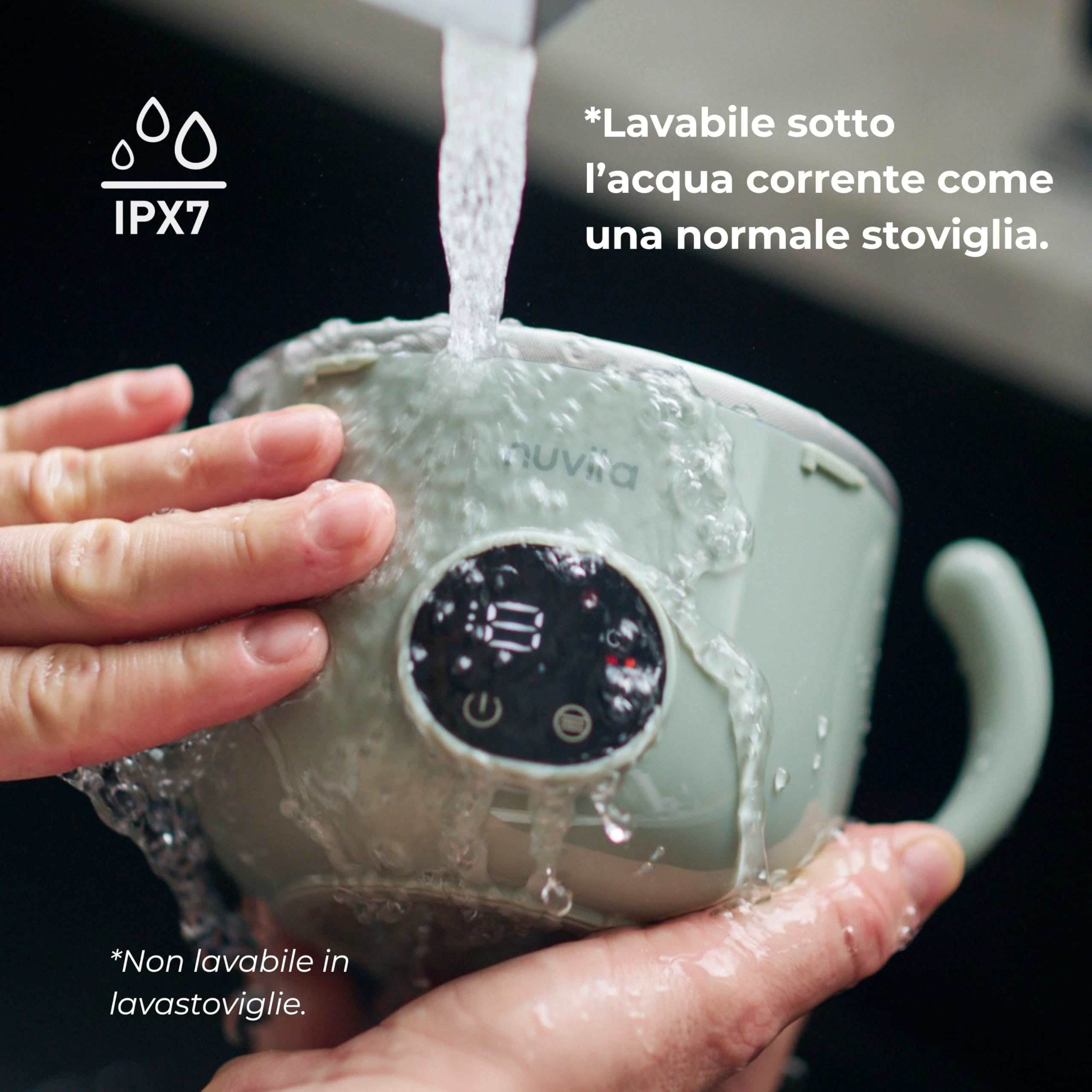 Nuvita 1980 Pappa'n'Go Scaldavivande Portatile per Bambini – Ricaricabile, Impermeabile, con Controllo Intelligente della Temperatura, Interno in Acciaio Inossidabile e Base Antiscivolo