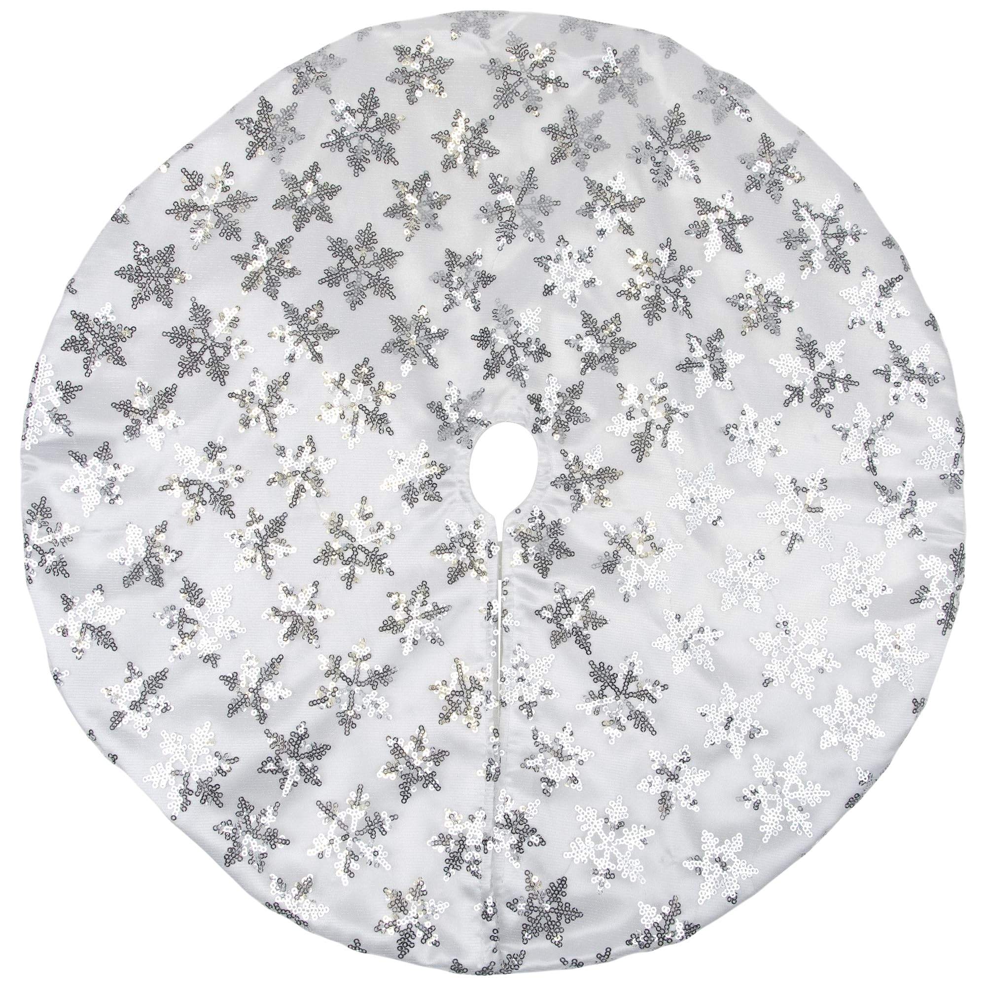 Sequin Snowflake Mini Christmas Tree Skirt - Silver - 20