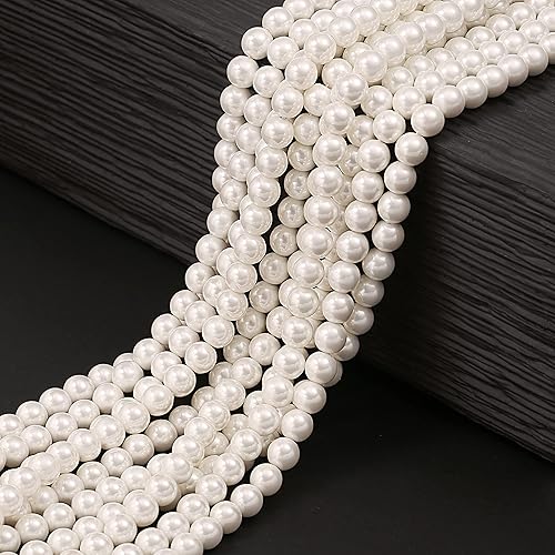 Miniatura 7 de Aobei Pearl Tobilleras de perlas hechas a mano para mujer, pulsera de tobillo ajustable con cuentas blancas para regalo de boda