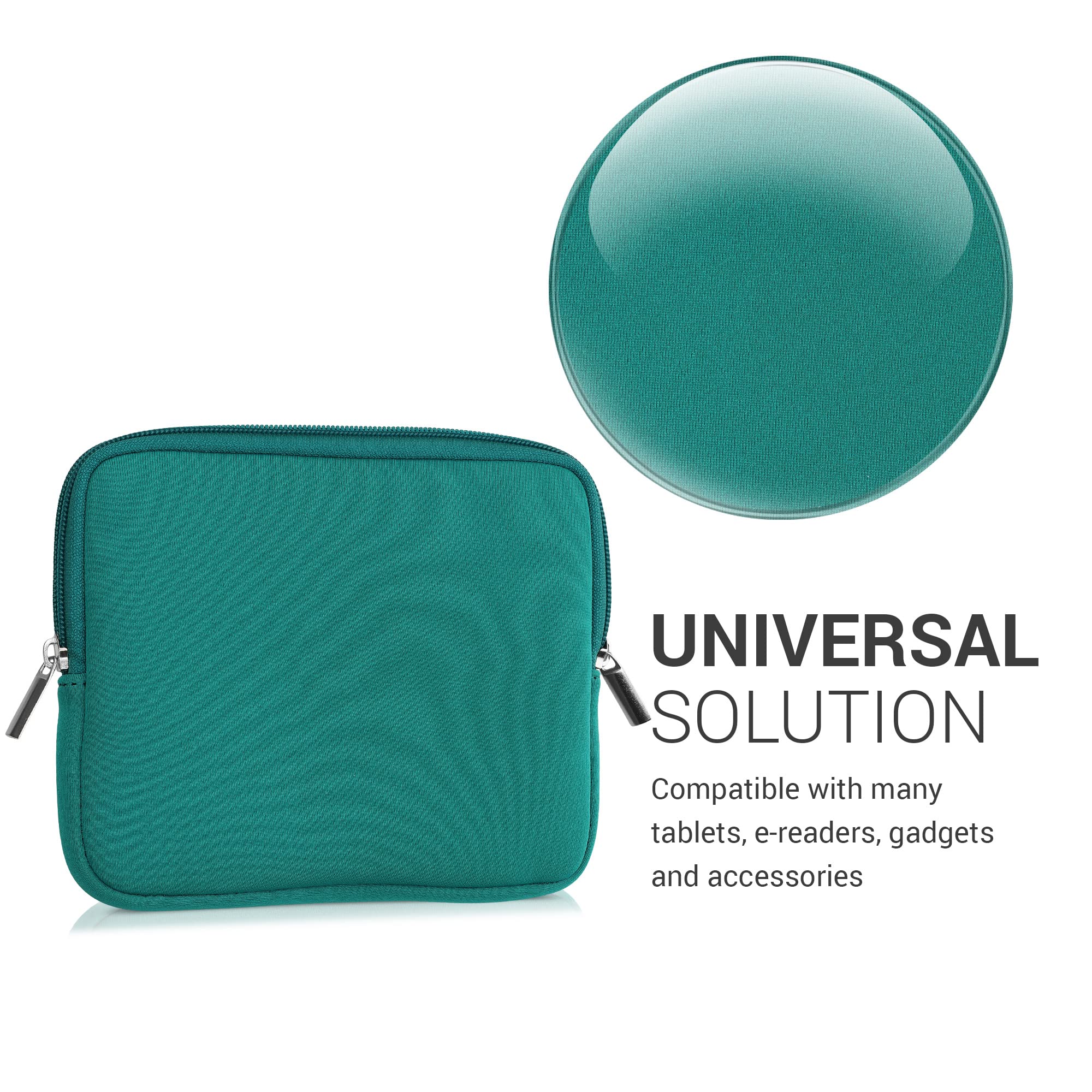 kwmobile Custodia Universale per eReader in Neoprene 17,5 x 14,7 x 1 cm con Chiusura a Zip