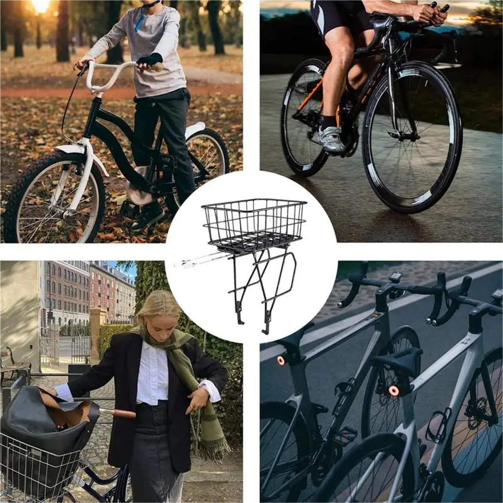 Tylny bagażnik rowerowy, Aluminiowy kosz bagażowy na bagażnik tylny do dojazdów na rowerze
