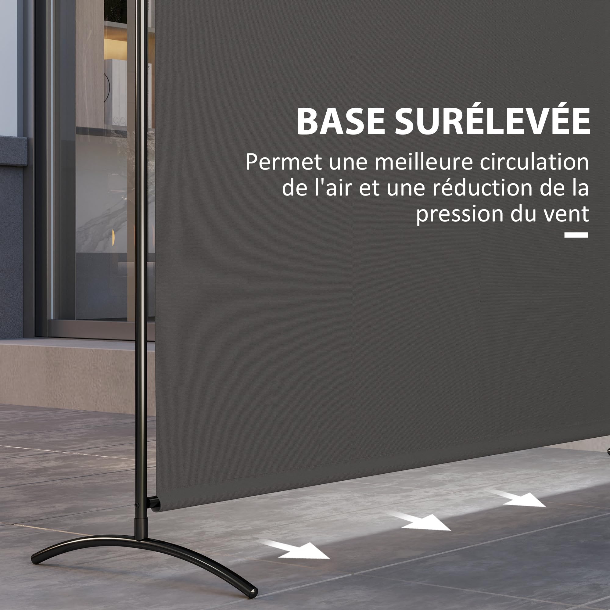 Outsunny 5,9FT hohe Einzelpanel-Sichtschutz für außen, Dunkelgrau