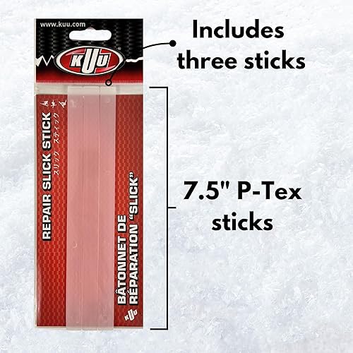 Miniatura 3 de KUU Slick Sticks - Bastones de reparación de base de esquí y snowboard transparentes P-Tex - Soldadura de base rápida y fácil para tablas de