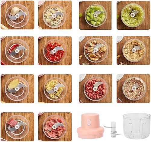Miniatura 7 de Yosoo Procesador de alimentos Máquina complementaria de alimentos 8.5 fl oz para mini licuadora Pequeño fabricante USB para el hogar para picadoras