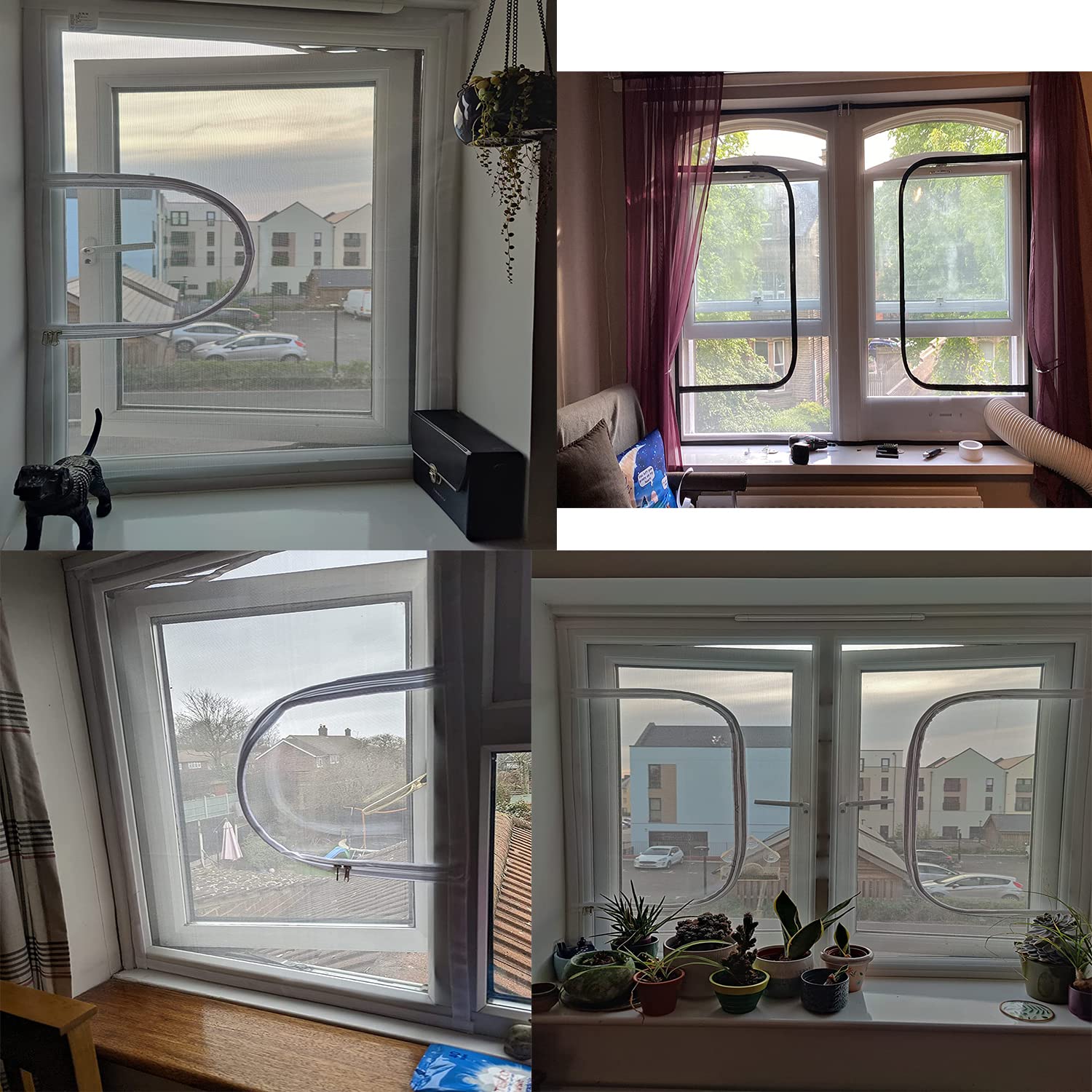 Katzenschutzgitter für Türen und Fenster, selbstklebendes Fliegengitter, Schutznetz gegen Katzen, Sicherheitsgitter für Balkon- und Schlafzimmerfenster, Insektenschutzgitter gegen Mücken
