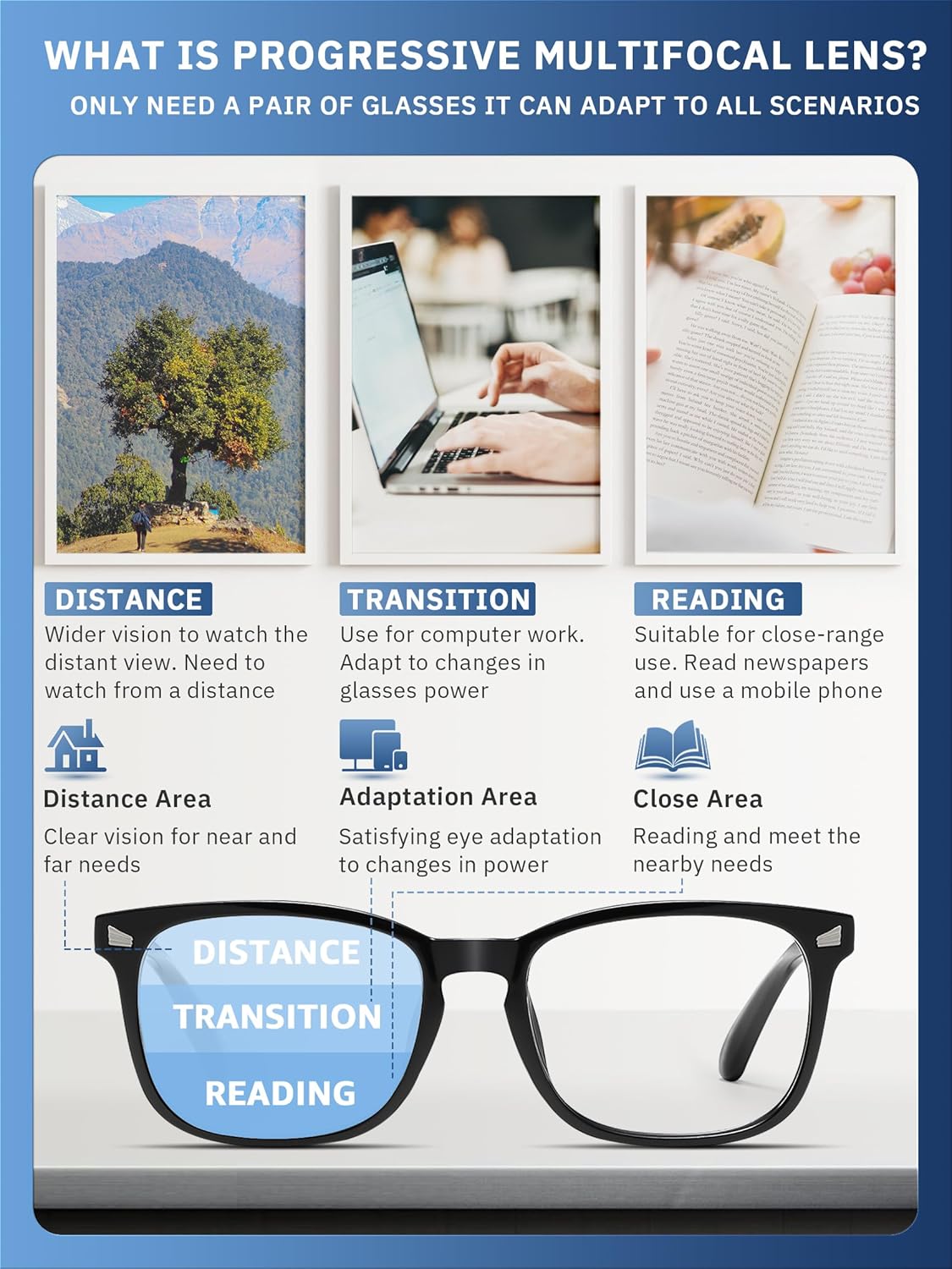 CCVOO Reading Glasses for Women/Men, Eyeglasses, Blue Light Readers for Women/Men, Computer Eye Glasses, Cheaters - Image 4