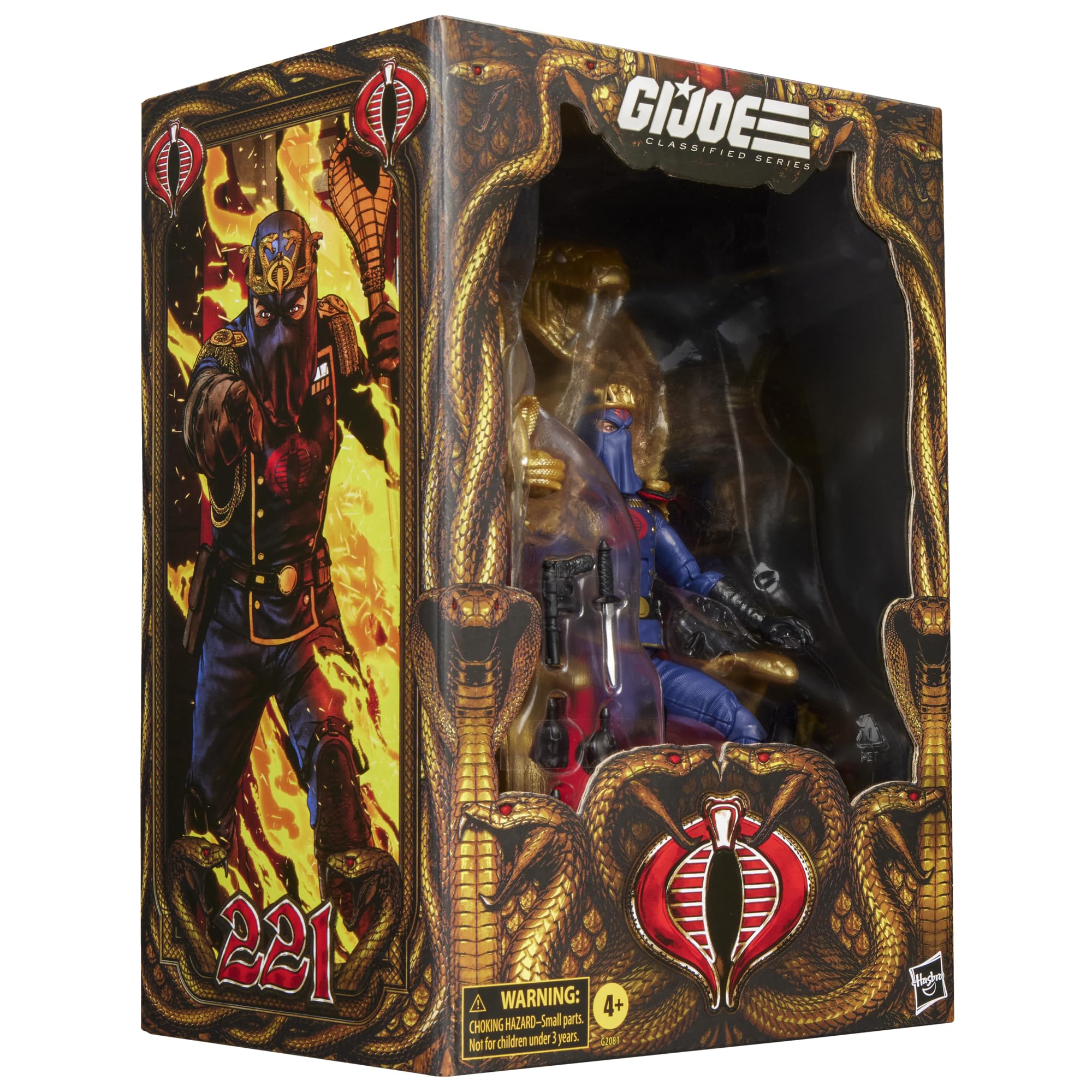 G.I. Joe Classified Series n. 221, Comandante Cobra in uniforme, action figure da 15 cm da collezione, set con 9 accessori incluso il trono