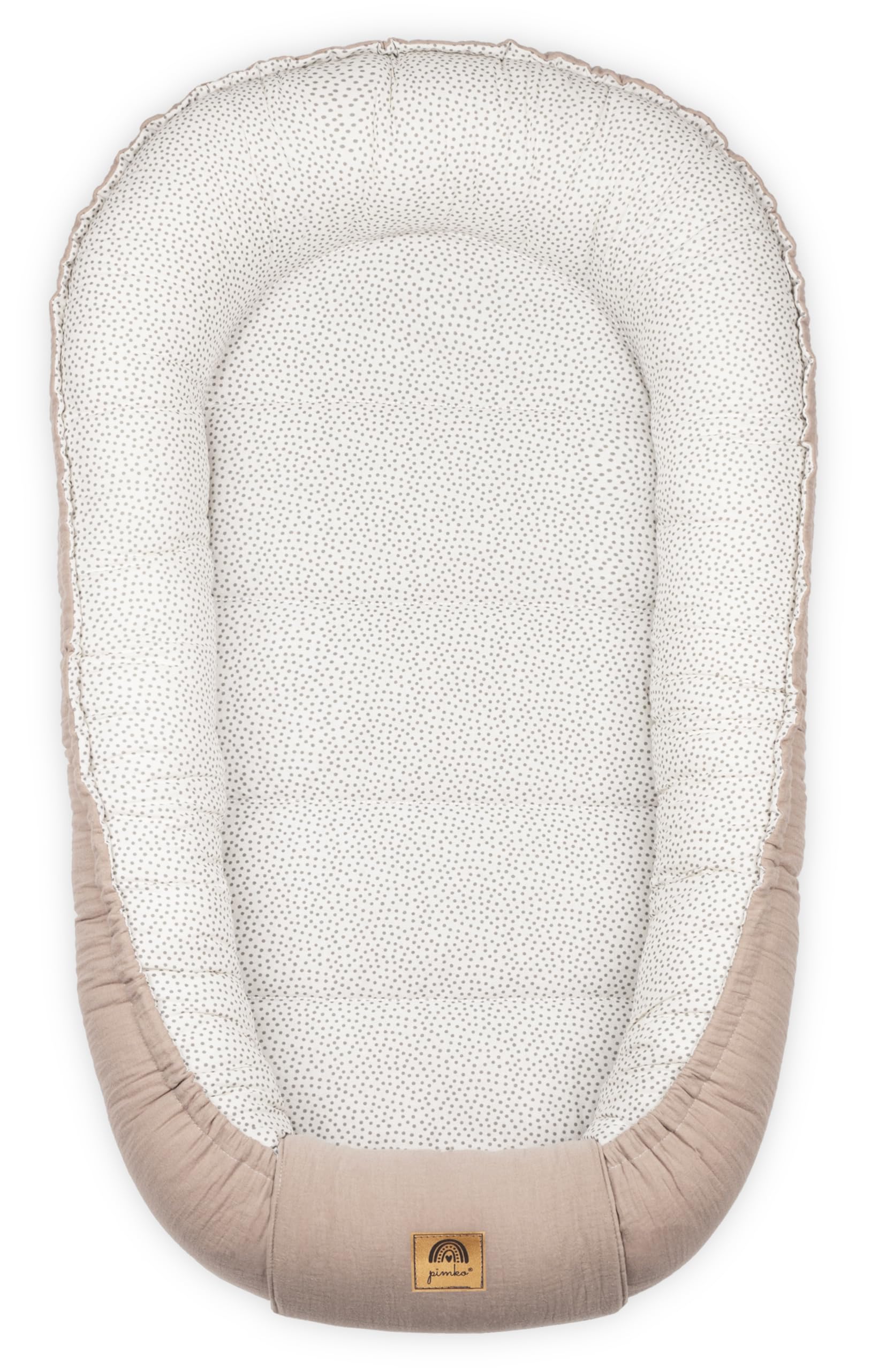 PIMKO Nido per Neonato Riduttore lettino per neonati Culla 60 x 90 cm mussola di cotone, colore: beige, ecru dost