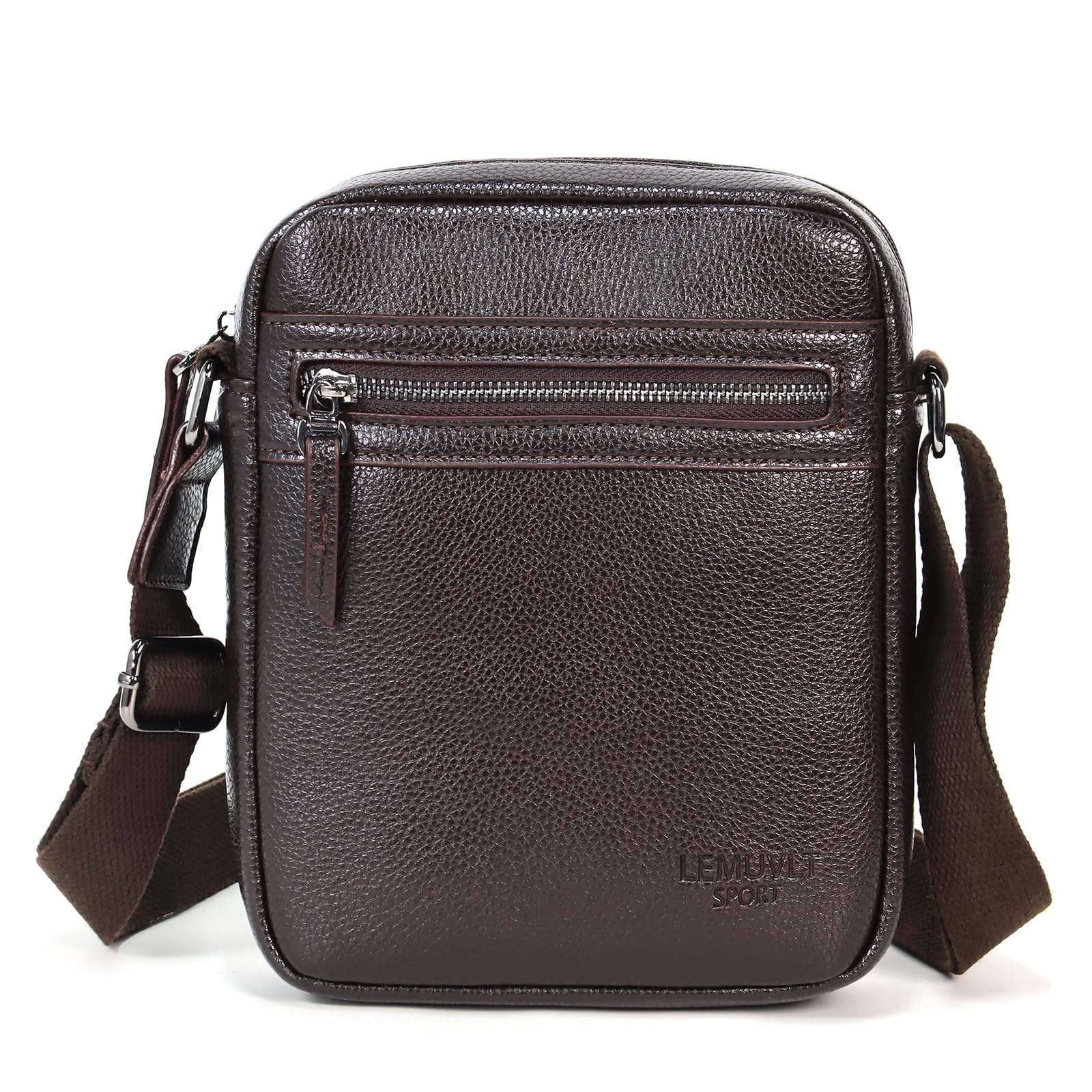 Lemuvlt Crossbody bag for men shoulder bag mens purse satchel leather messenger bag gift man M