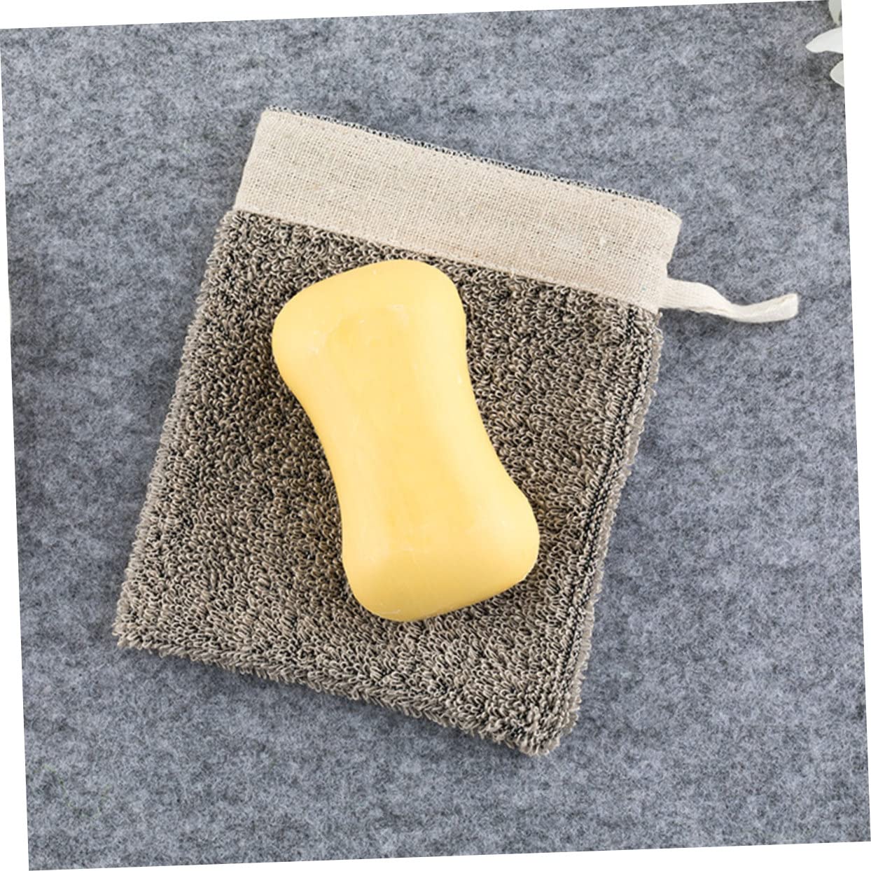 8 piezas de jabón espuma guantes de masaje soporte para rejilla de jabón cuerpo luffa bolsa exfoliante con jabón baño luffas lino máquina de burbujas de jabón tomar un