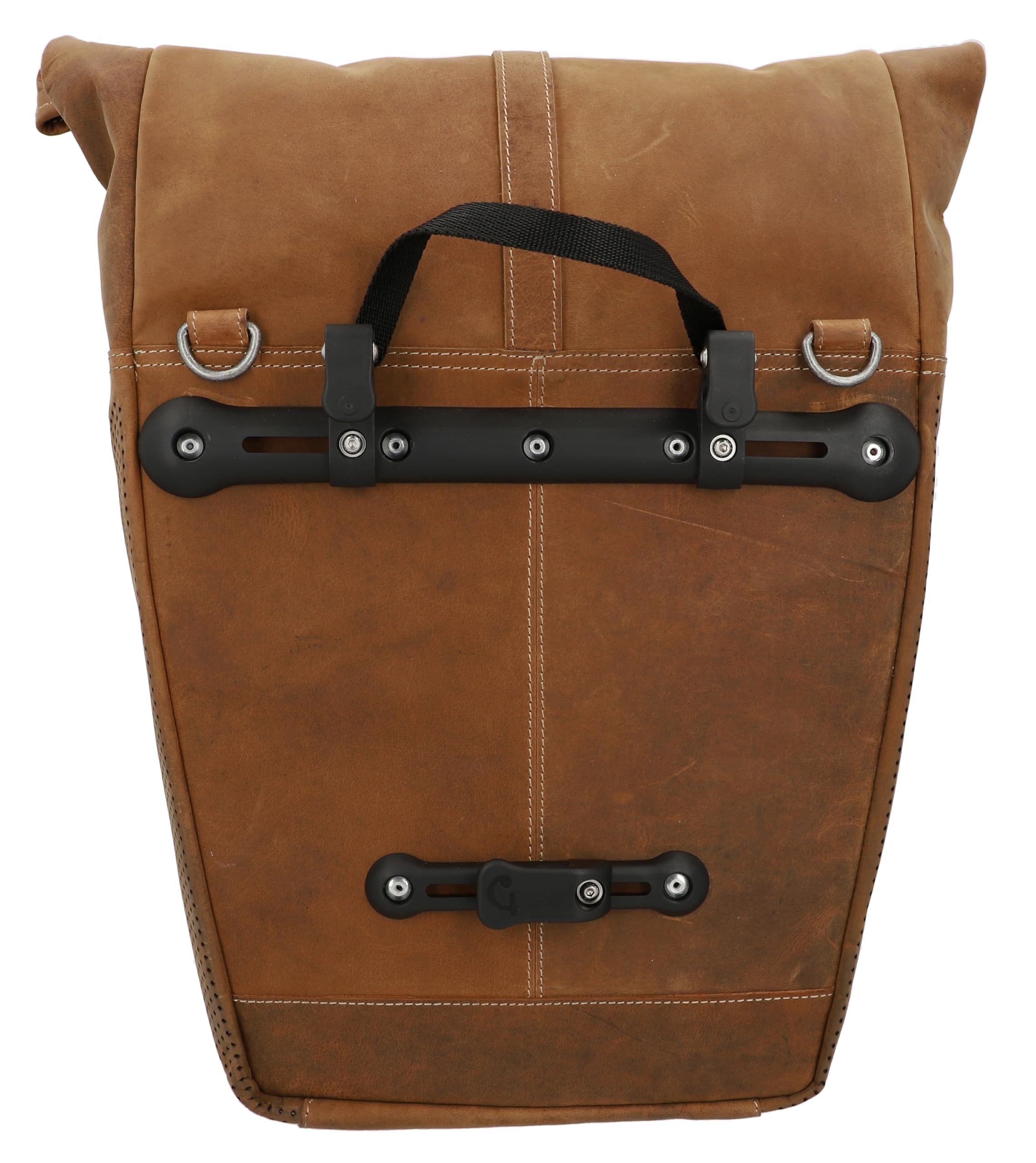 Gusti pelle Borsa portapacchi - Miquel I. Borsa laterale con tracolla per bici grande in pelle marrone