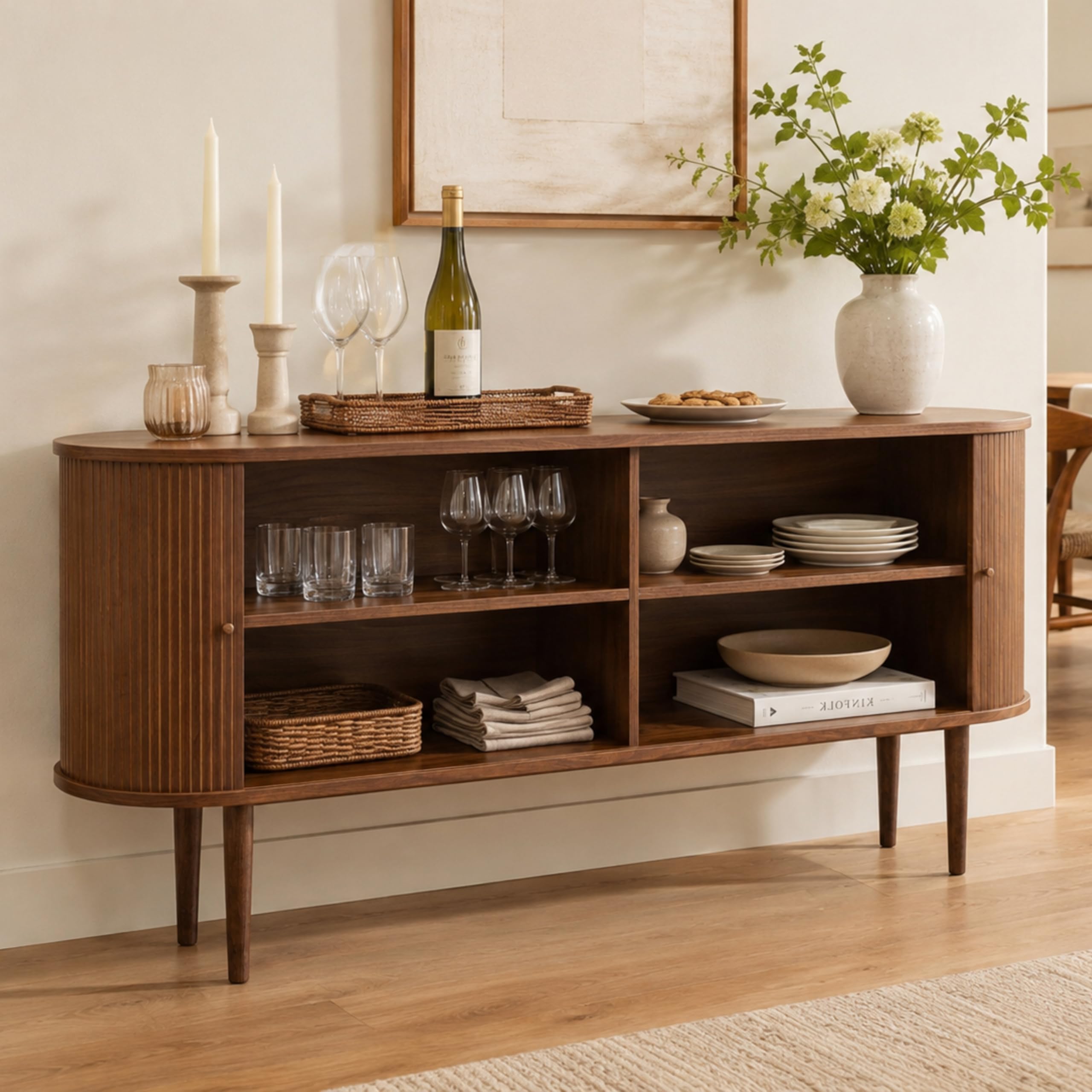 WERMO 71’’ Fluted Sideboard Walnut