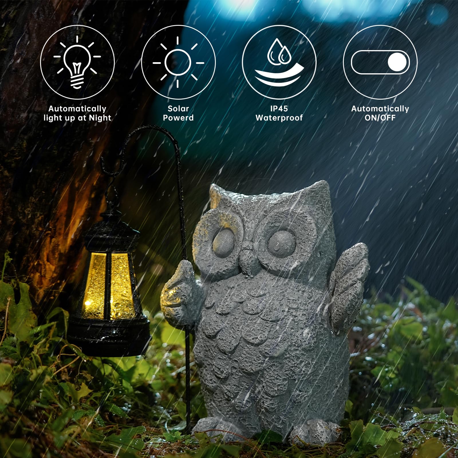 DAZZTIME Statues de Jardin Exterieur,Lampe Solaire LED de